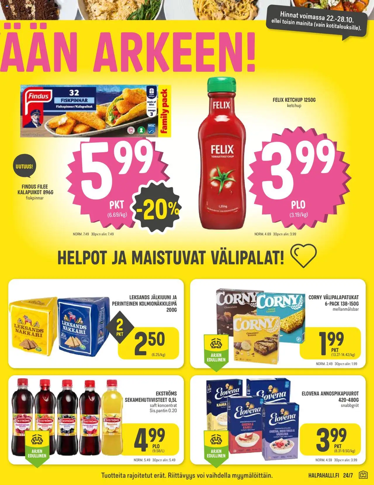 Halpa Halli tarjoukset – voimassa 22.10.2025 alkaen | Sivu: 3 | Tuotteet: Vadelma, Kalapuikot, Kaura, Voi