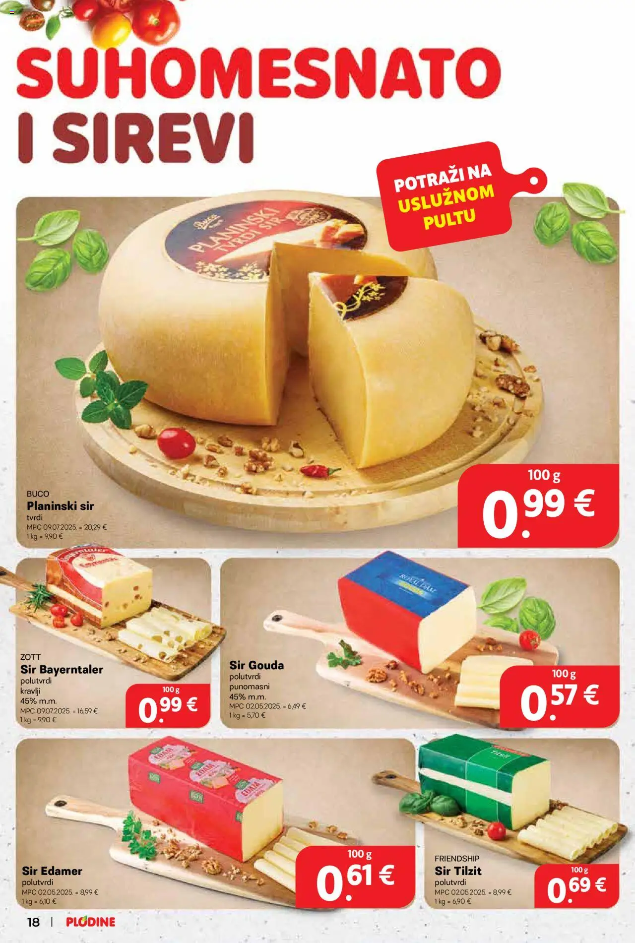 Plodine katalog | vrijedi od 27.08.2025 | Stranica: 18 | Proizvodi: Sir, Gouda
