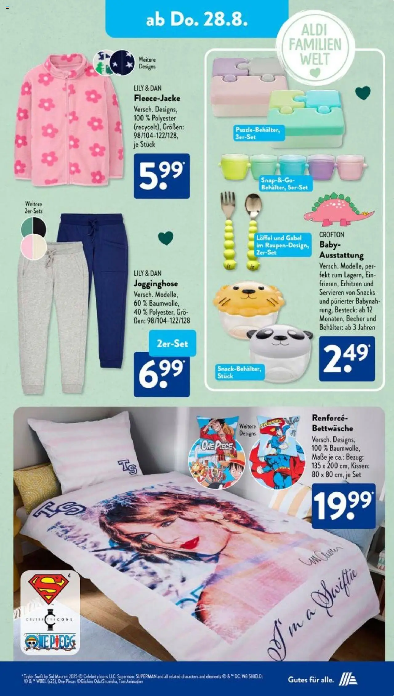 Aldi Süd Prospekt 	 - gültig ab dem 25.08.2025 | Seite: 13 | Produkte: Jogginghose, Kissen, Bettwäsche