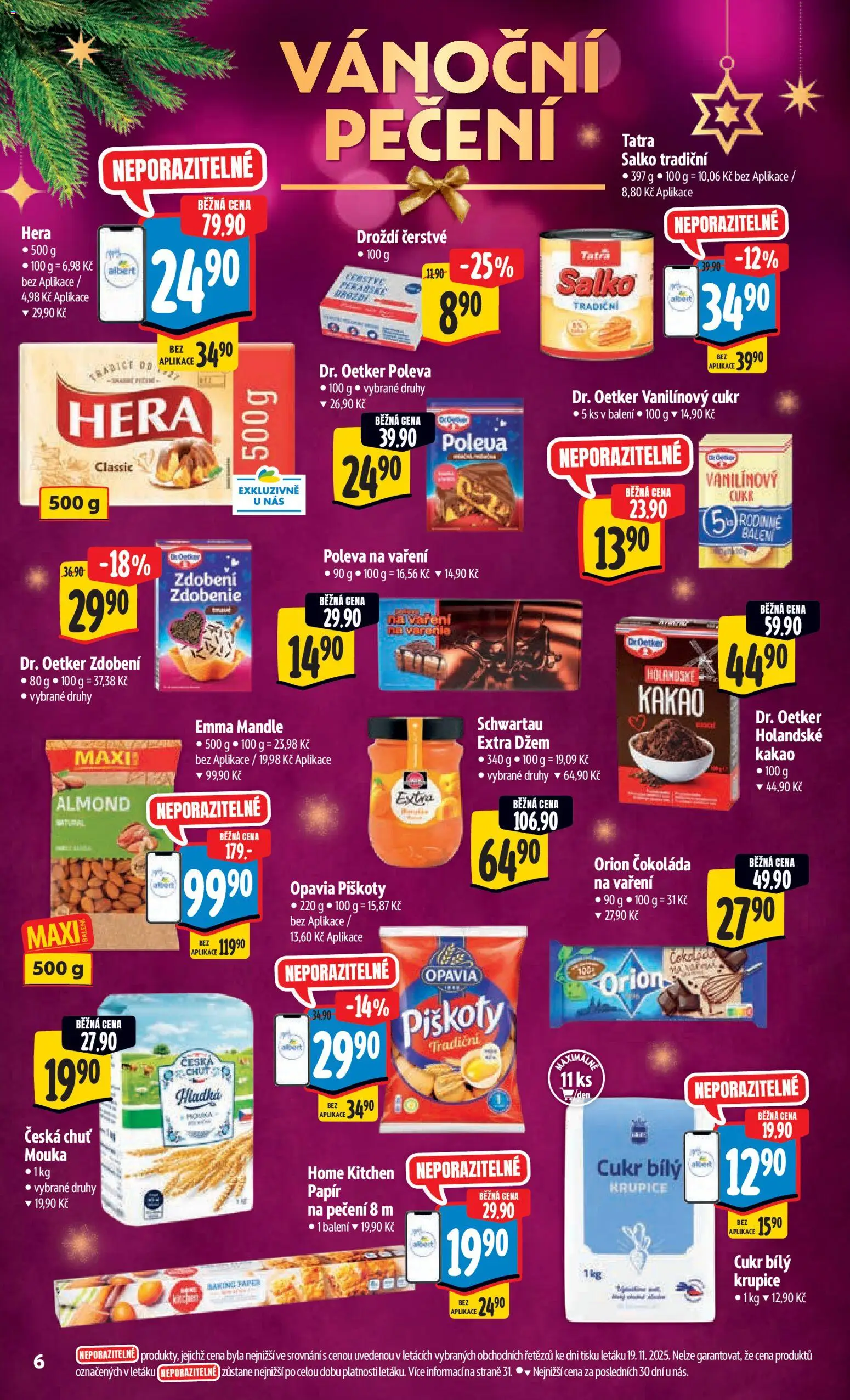 Albert leták - Hypermarket od 26.11.2025 | Strana: 13 | Produkty: Krupice, Cukr, Mandle, Droždí