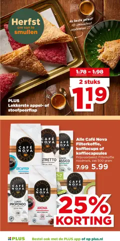 Alle Café Nova Filterkoffie, koffiecups of koffiecapsules, Prijsvoorbeeld: Filterkoffie roodmerk, zak 500 gram - Voorbeeld van een folder van Plus, geldig van 15.10.2025 | Pagina: 14