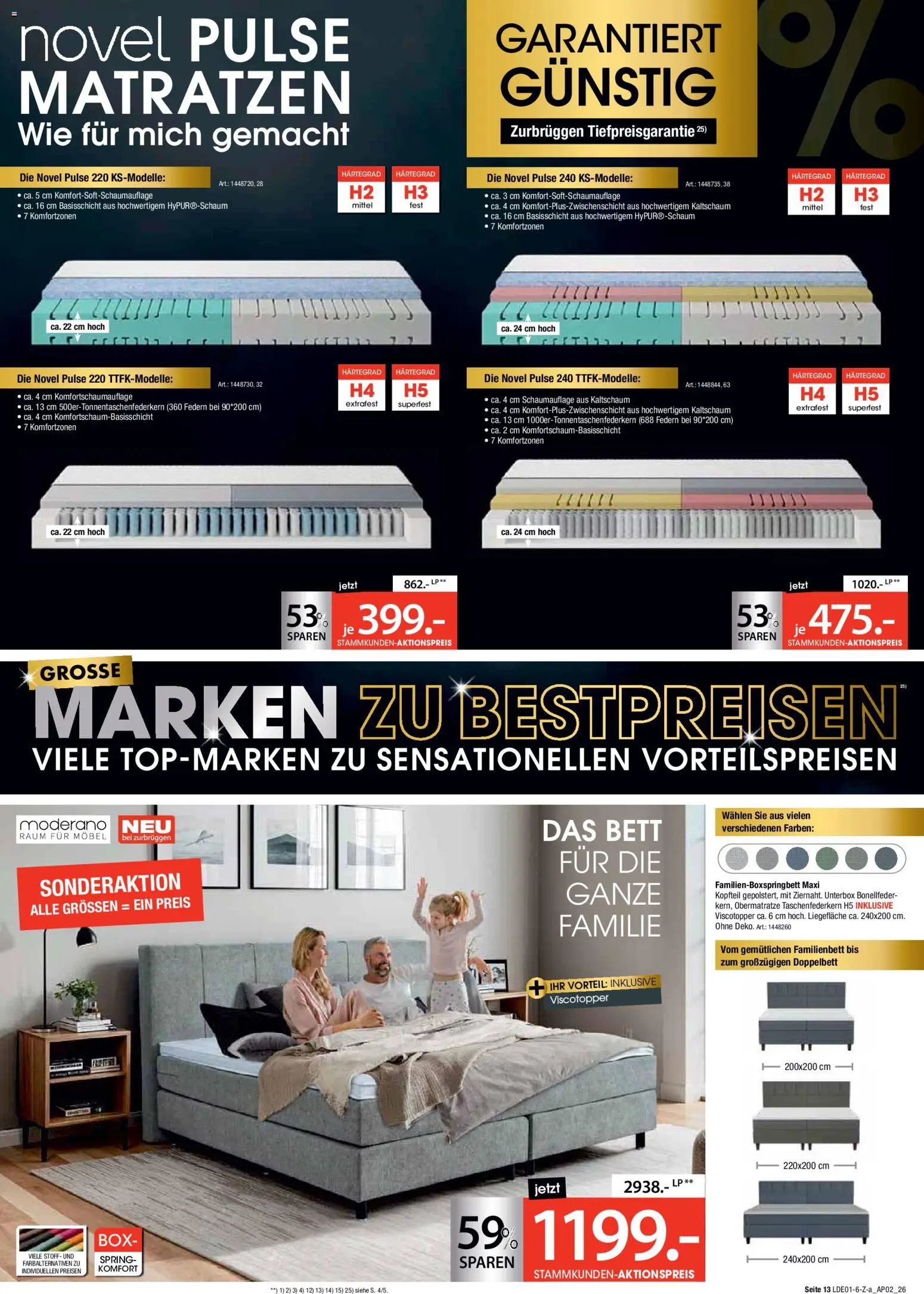 Zurbrüggen Große Marken-Sensation – gültig ab 17.01.2026 | Seite: 13 | Produkte: Bett, Doppelbett, Box