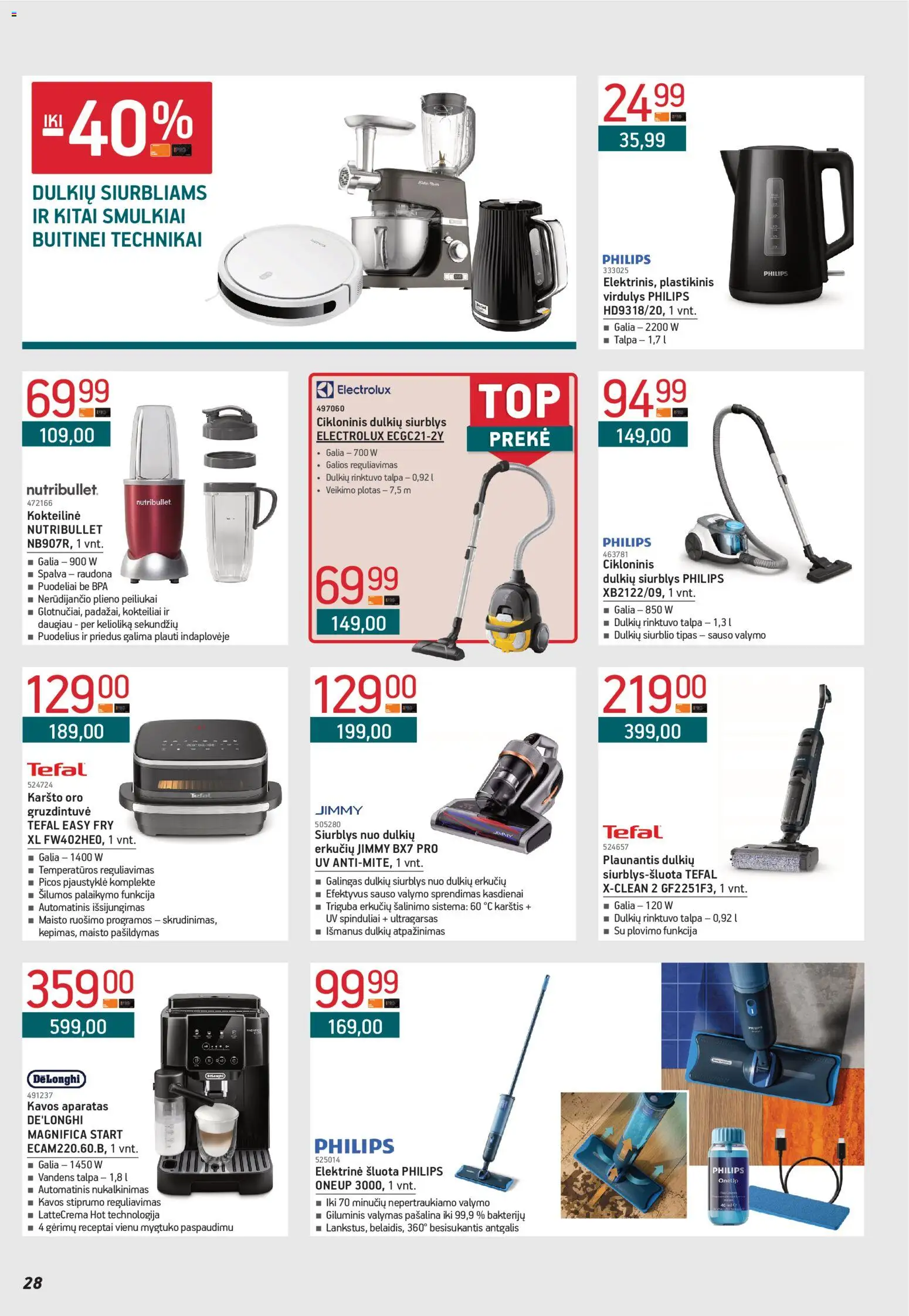 ERMITAŽAS akcijos nuo 02.03.2026 | Puslapis: 28 | Prekių: Pjaustyklė, Kavos aparatas, Virdulys