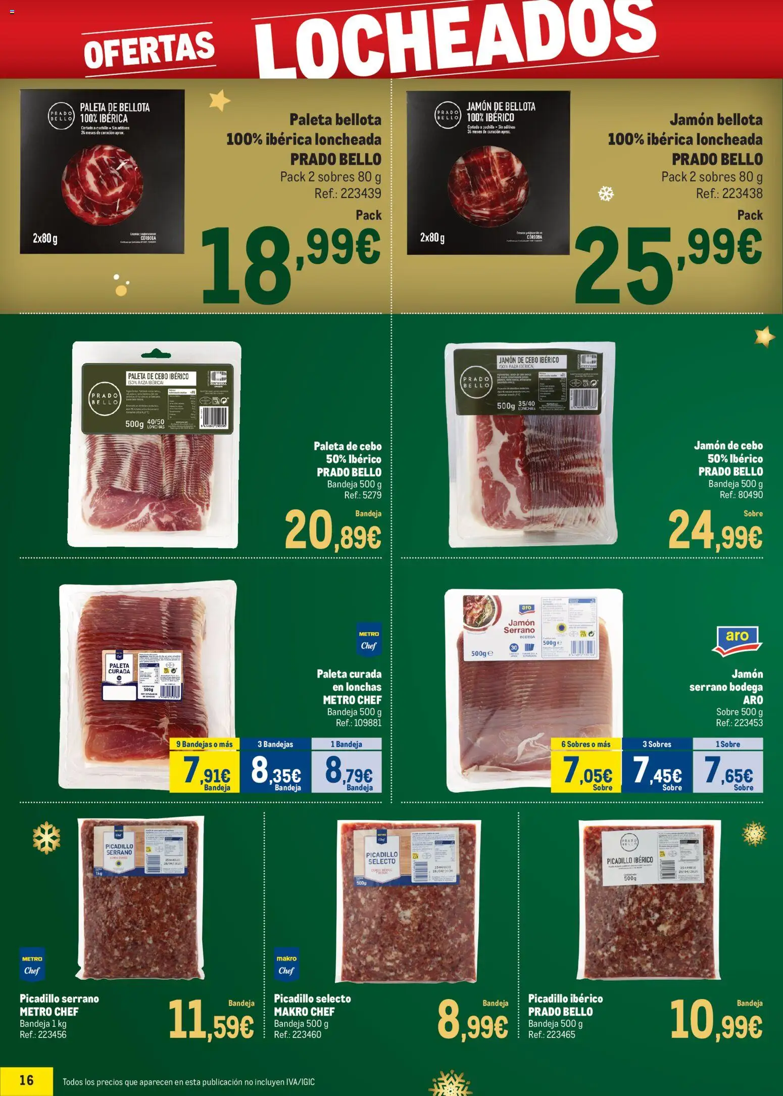 Makro - Precios Navidad Norte 2 │ válido desde el 24.11.2025 | Página: 16 | Productos: Jamón serrano, Jamón, Bandeja