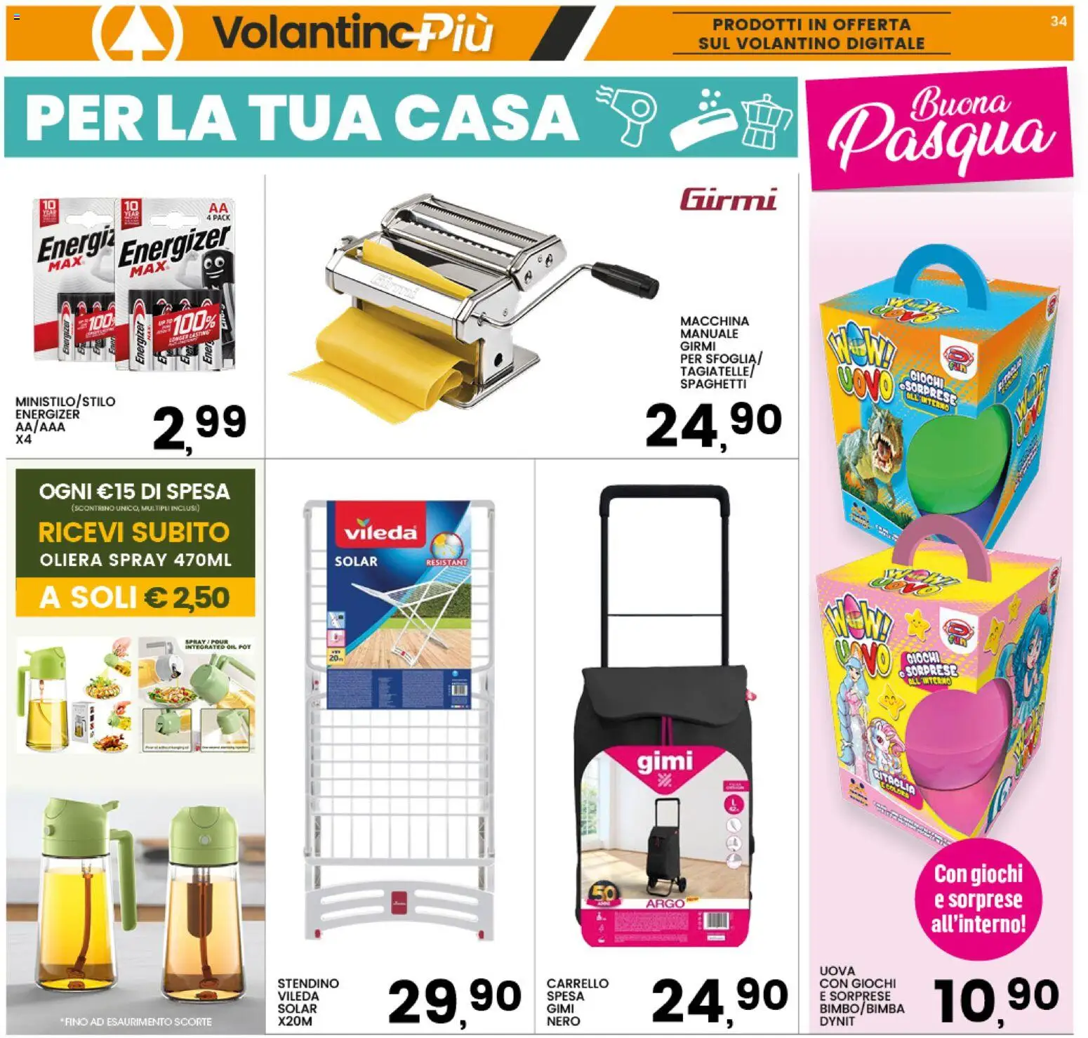 Volantino Interspar del 25.03.2026 | Pagina: 34 | Prodotti: Uova, Carrello, Stendino