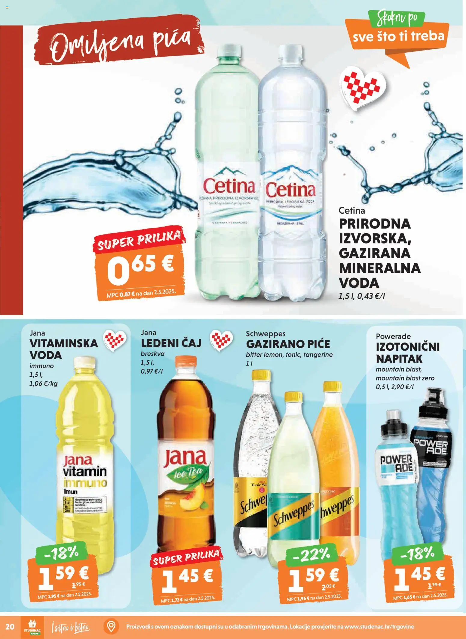 Studenac katalog | vrijedi od 18.02.2026 | Stranica: 24 | Proizvodi: Mineralna voda, Čaj, Limun, Breskva