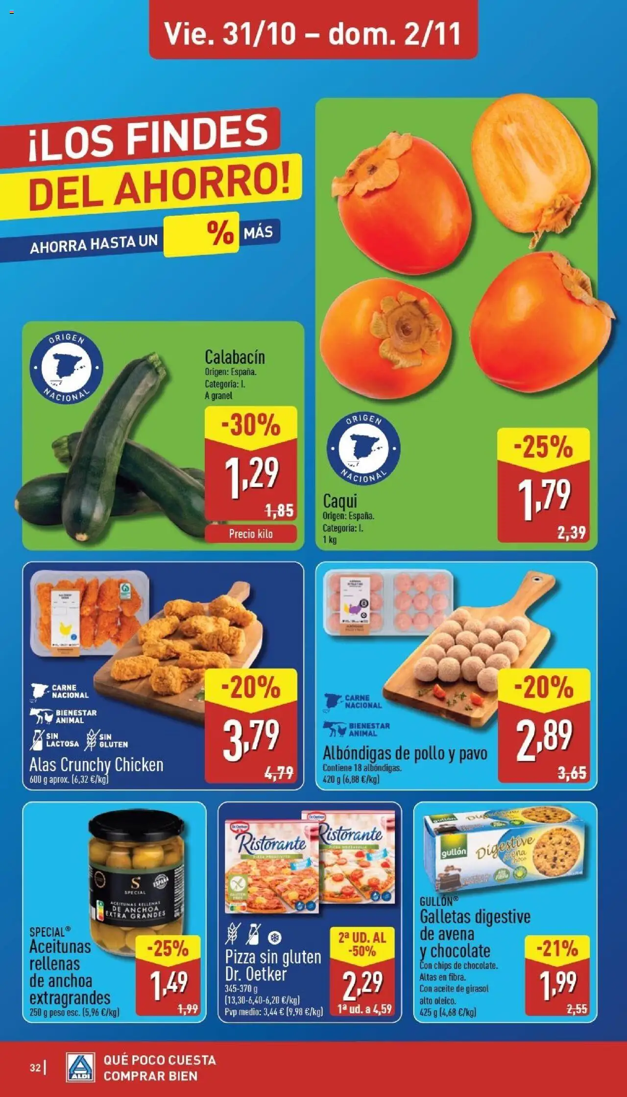 Aldi folleto Baleares │ válido desde el 27.10.2025 | Página: 32 | Productos: Pizza, Galletas, Aceite de girasol, Peso