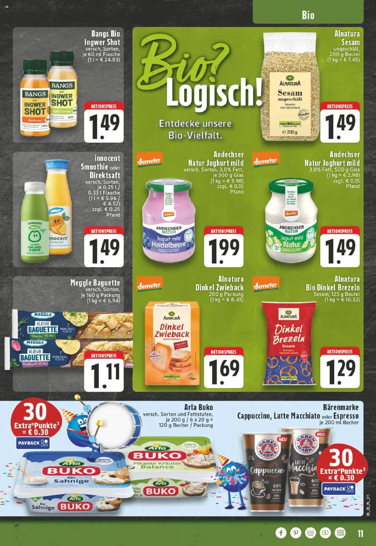 Edeka prospekt Goch	 - gültig ab dem 06.07.2025 | Seite: 11 | Produkte: Joghurt, Äpfel, Baguette, Limette