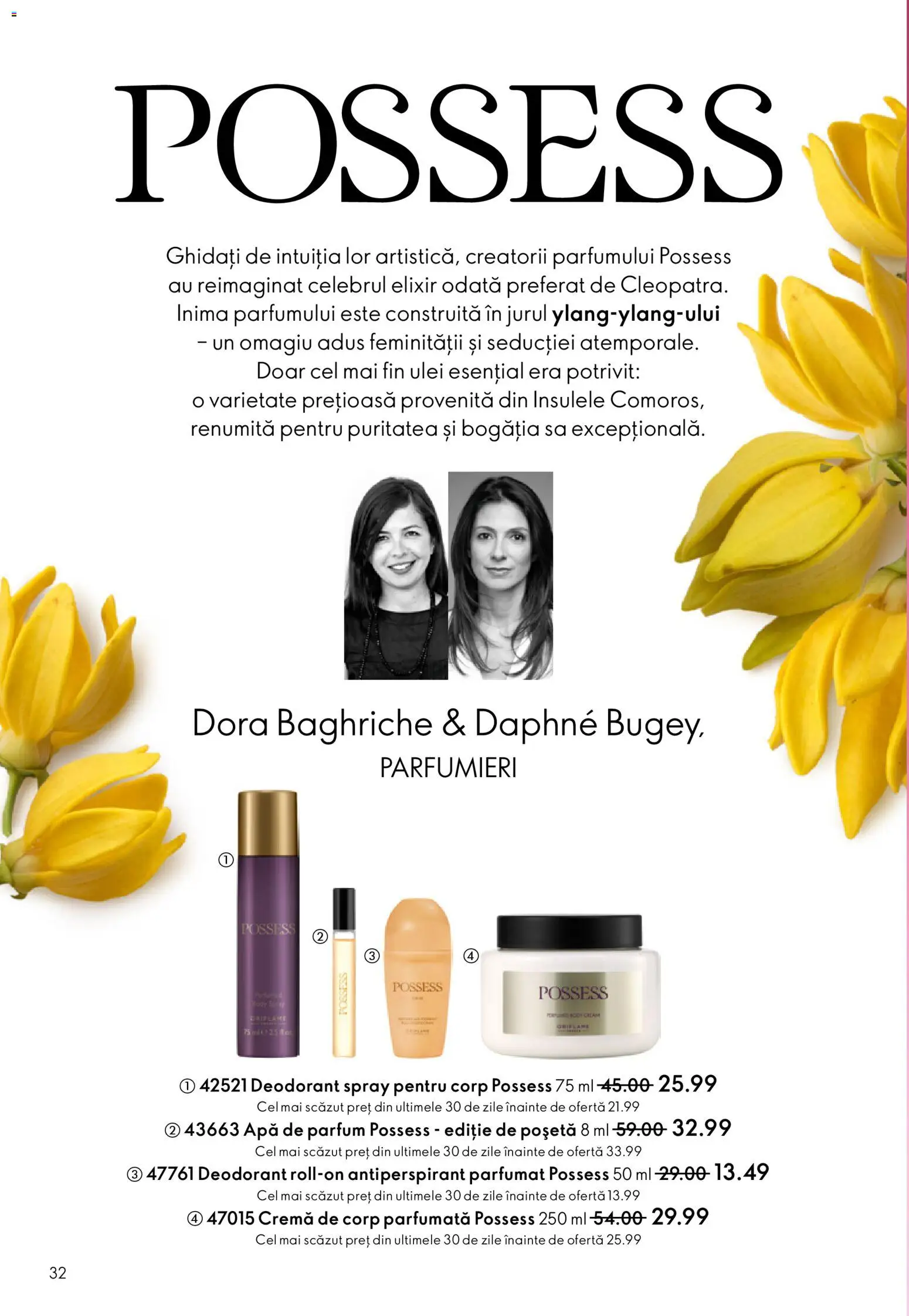Noul catalog Oriflame – valabil de la 21.01.2026 | Pagină: 32 | Produse: Apă de parfum, Cremă, Ulei, Cremă de corp