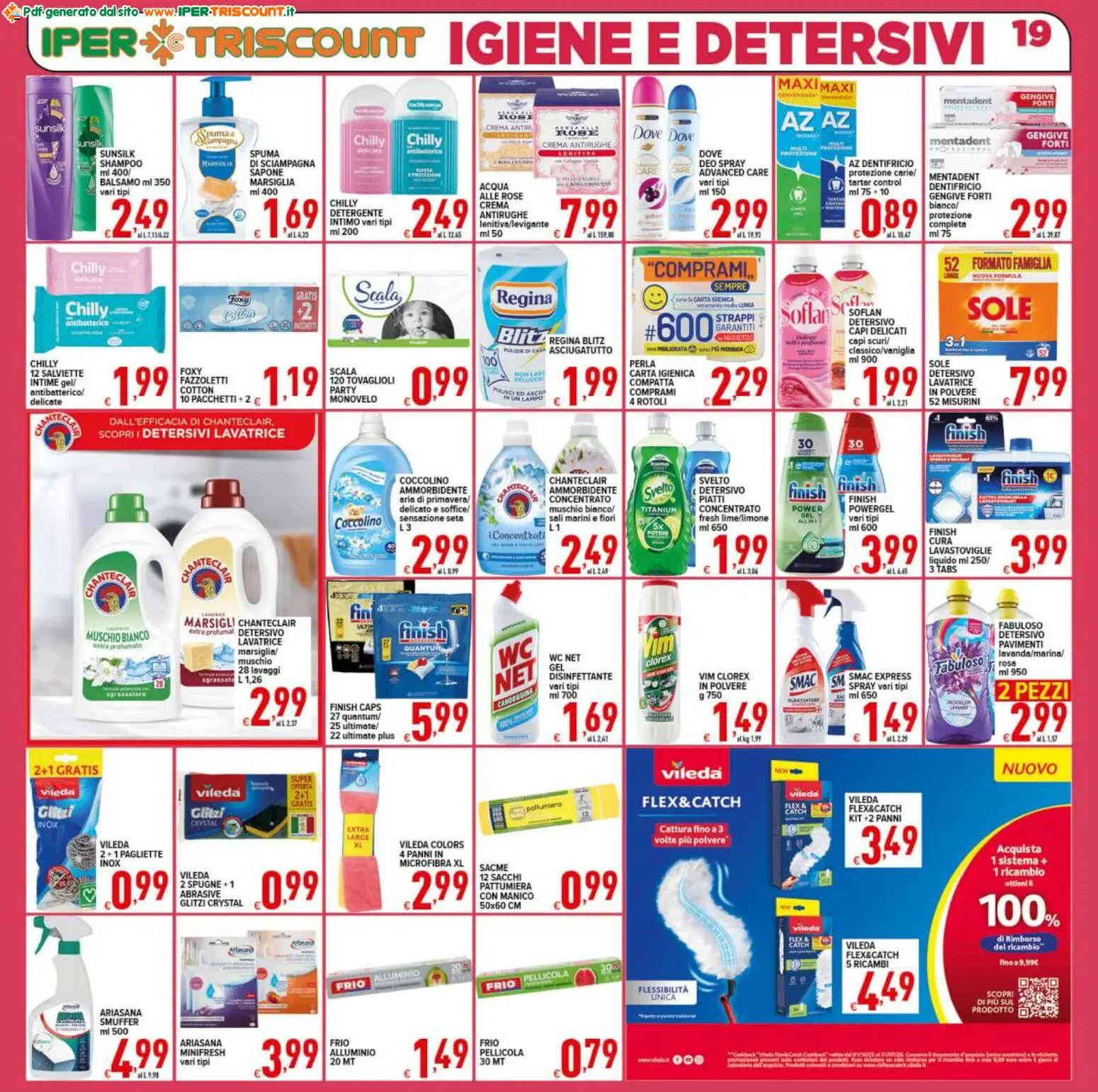 Volantino Ipertriscount del 18.11.2025 | Pagina: 19 | Prodotti: Sgrassatore, Lavastoviglie, Scala, Asciugatutto