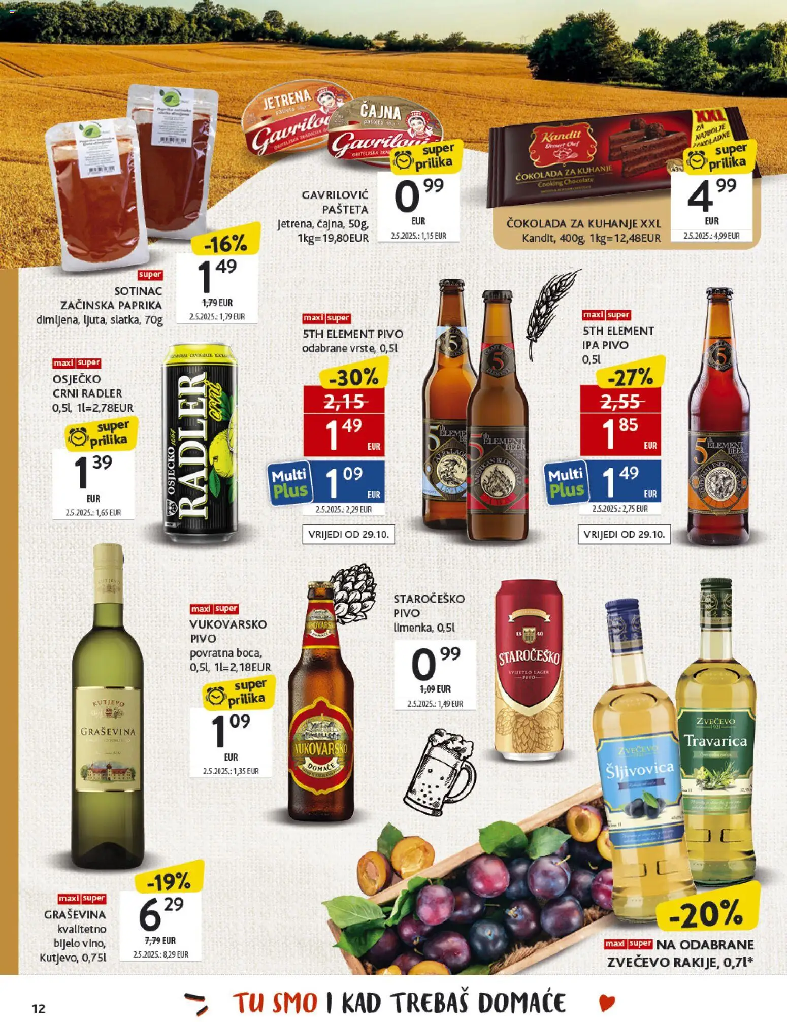 Konzum katalog | vrijedi od 27.10.2025 | Stranica: 12 | Proizvodi: Travarica, Pivo, Paprika, Rakija
