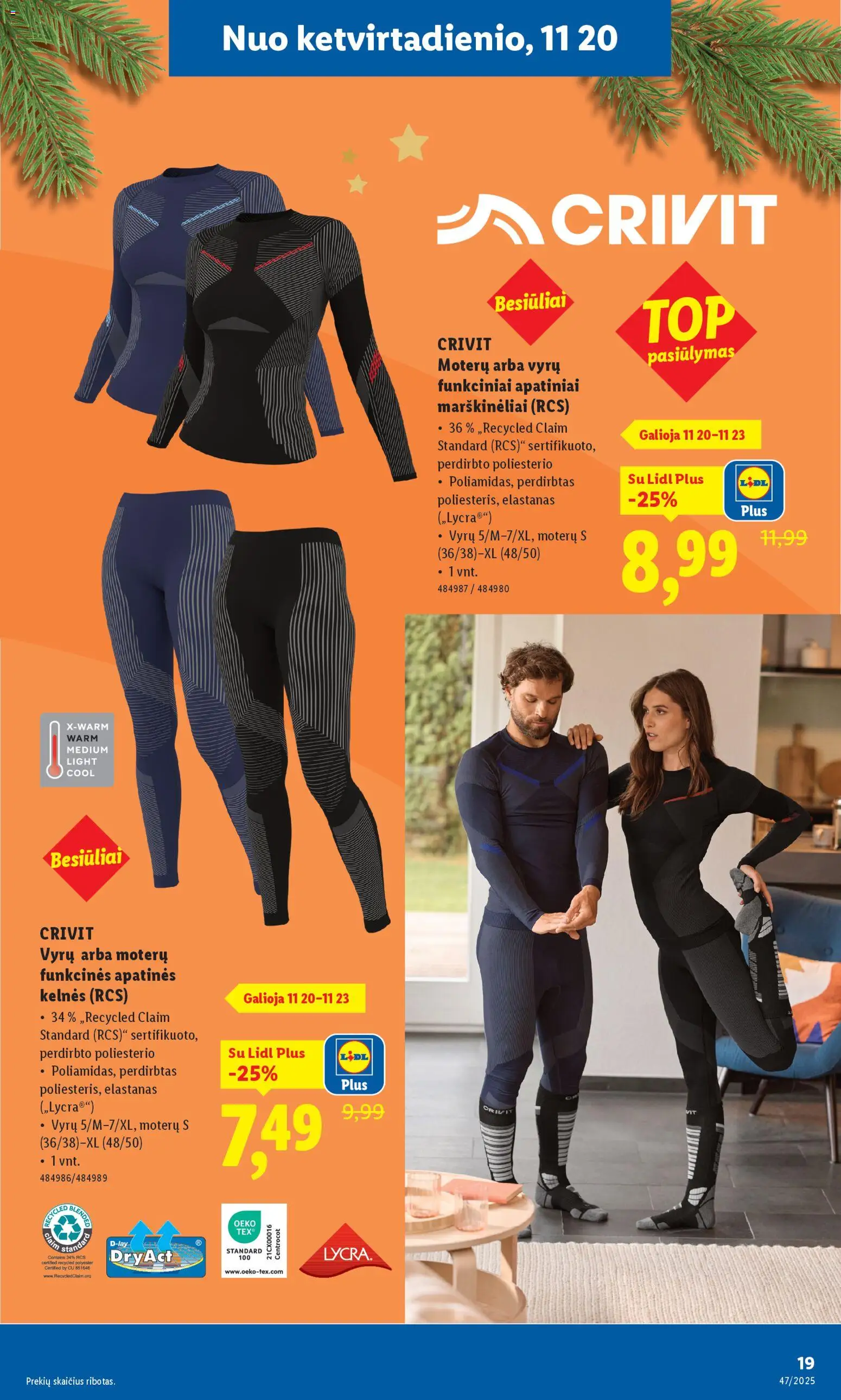 LIDL akcijos nuo 17.11.2025 | Puslapis: 19 | Prekių: Marškinėliai, Kelnes