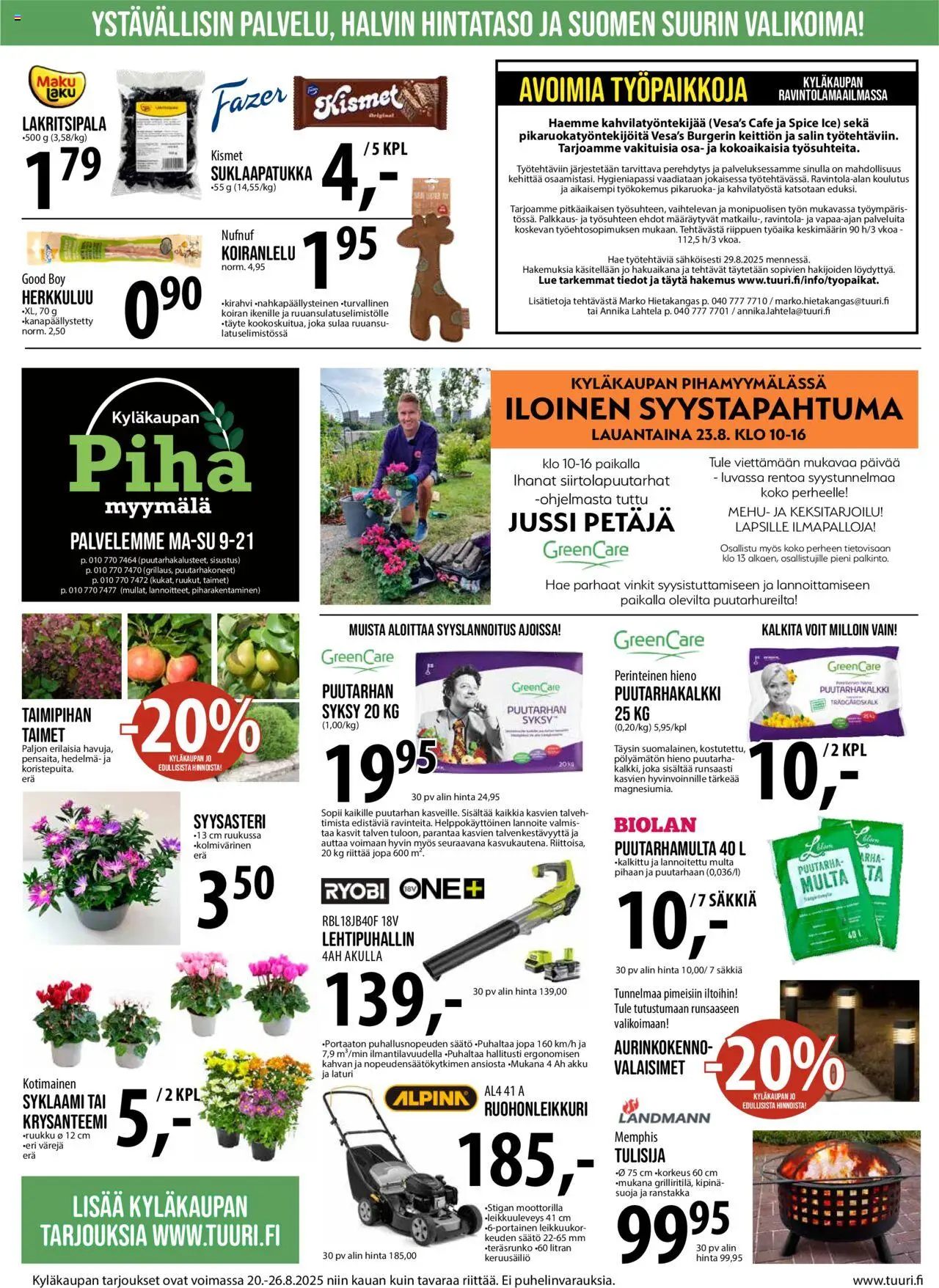  | Sivu: 5 | Tuotteet: Ruohonleikkuri, Multa, Akku, Lannoite