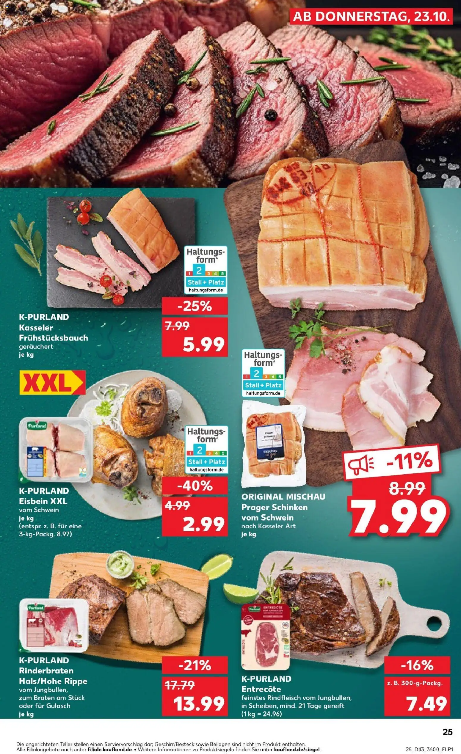 Kaufland prospekt Rudolstadt	 – gültig ab 27.10.2025 | Seite: 25 | Produkte: Rinderbraten, Entrecote, Gulasch, Rindfleisch