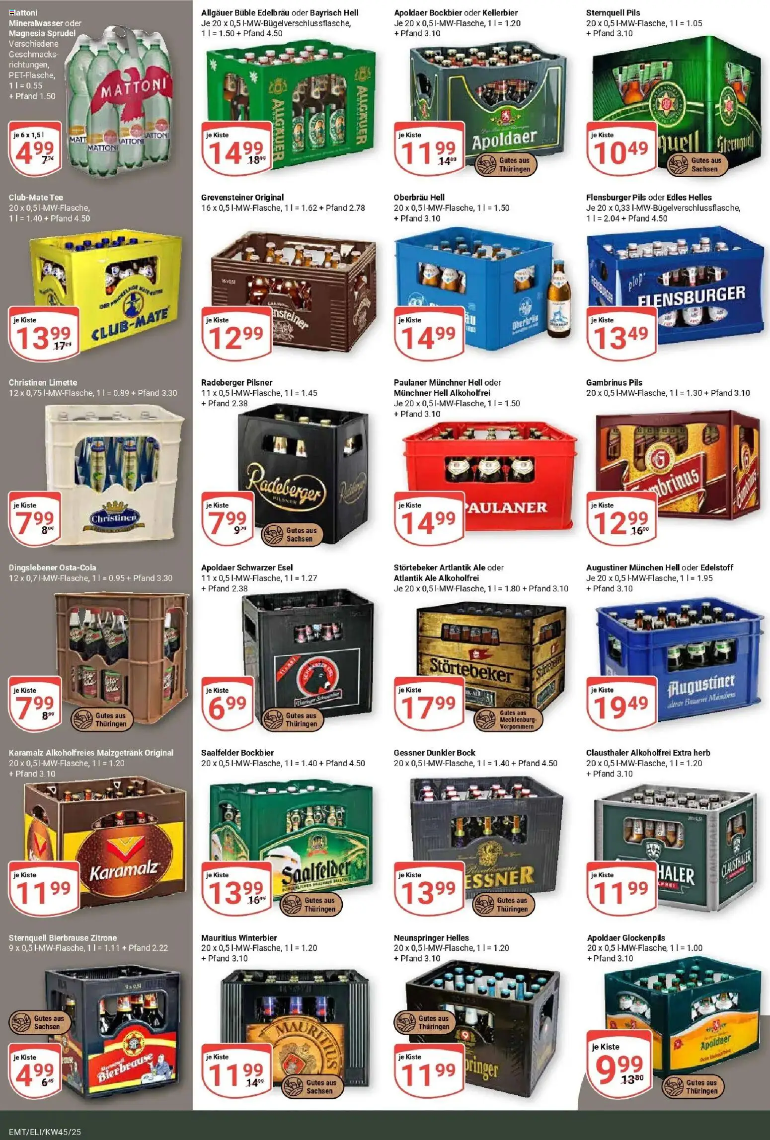 Globus prospekt Mittelhausen	 – gültig ab 02.11.2025 | Seite: 17 | Produkte: Pils, Flensburger, Limette, Tee
