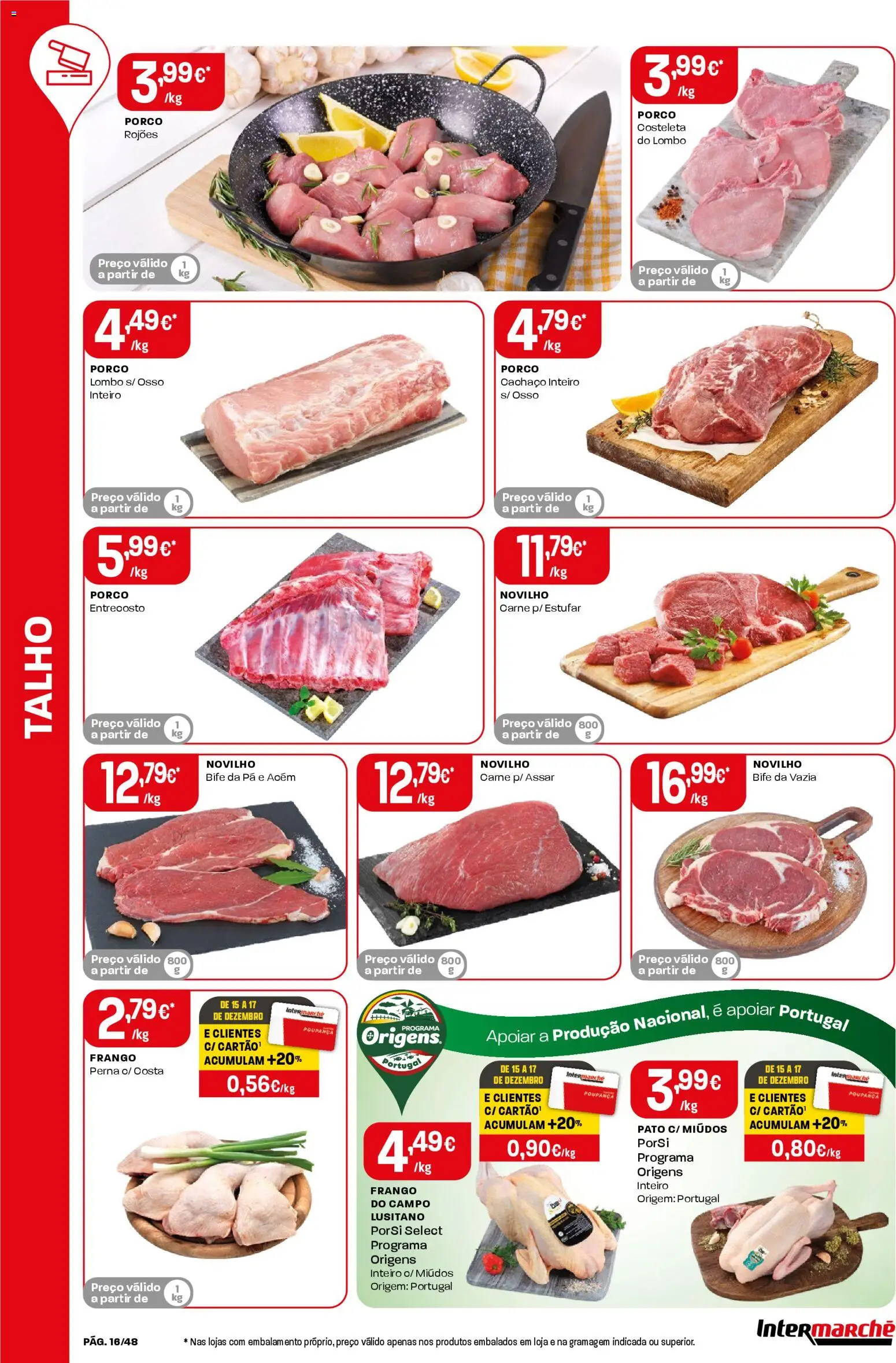 Intermarché folheto │ válido de 11.12.2025 | Página: 16 | Produtos: Frango, Lombo, Carne, Pá