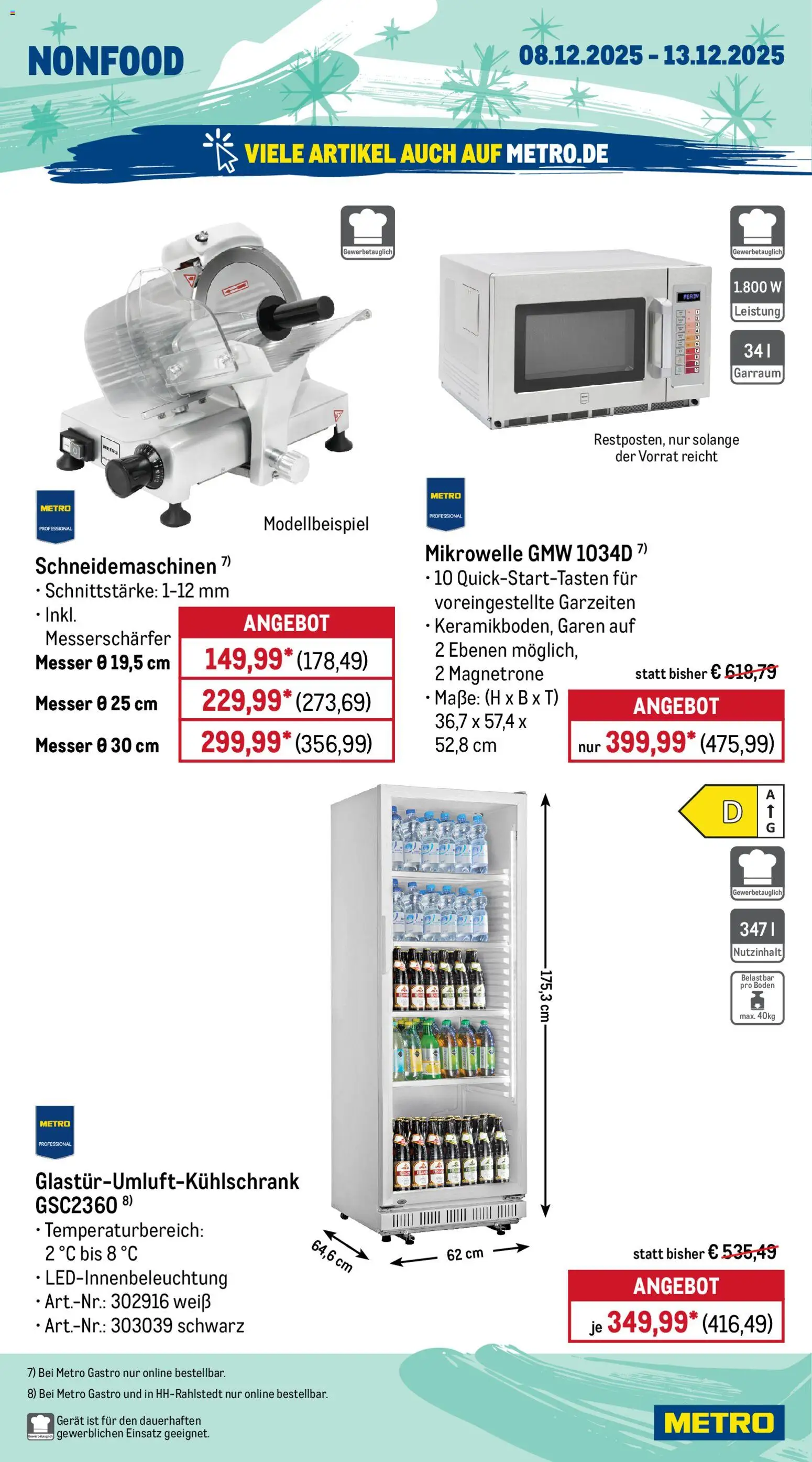 Metro Wochen-Angebote Gastro – gültig ab 08.12.2025 | Seite: 19 | Produkte: Mikrowelle