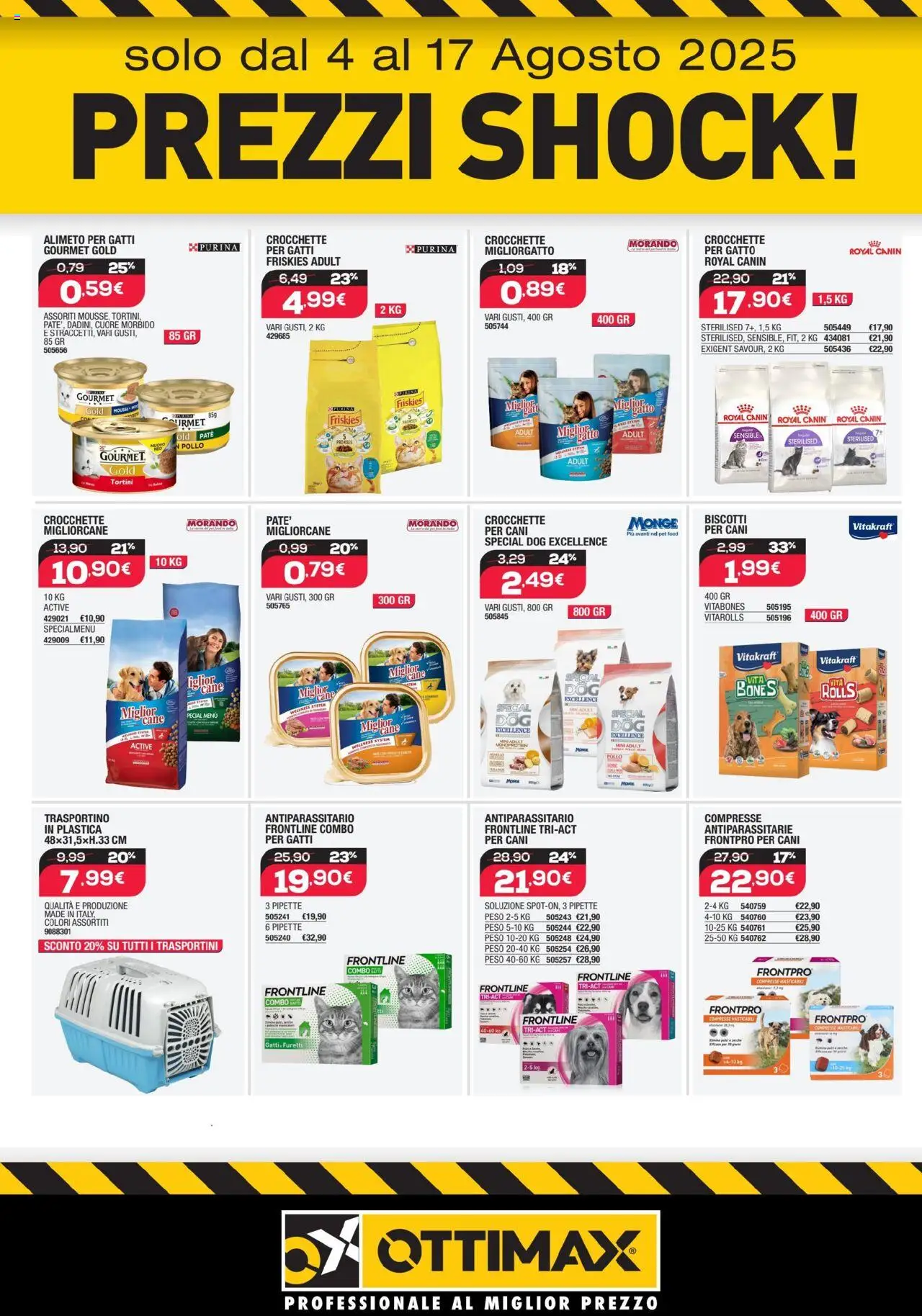 Volantino Ottimax del 04.08.2025 | Pagina: 8 | Prodotti: Paté, Pollo, Biscotti, Crocchette