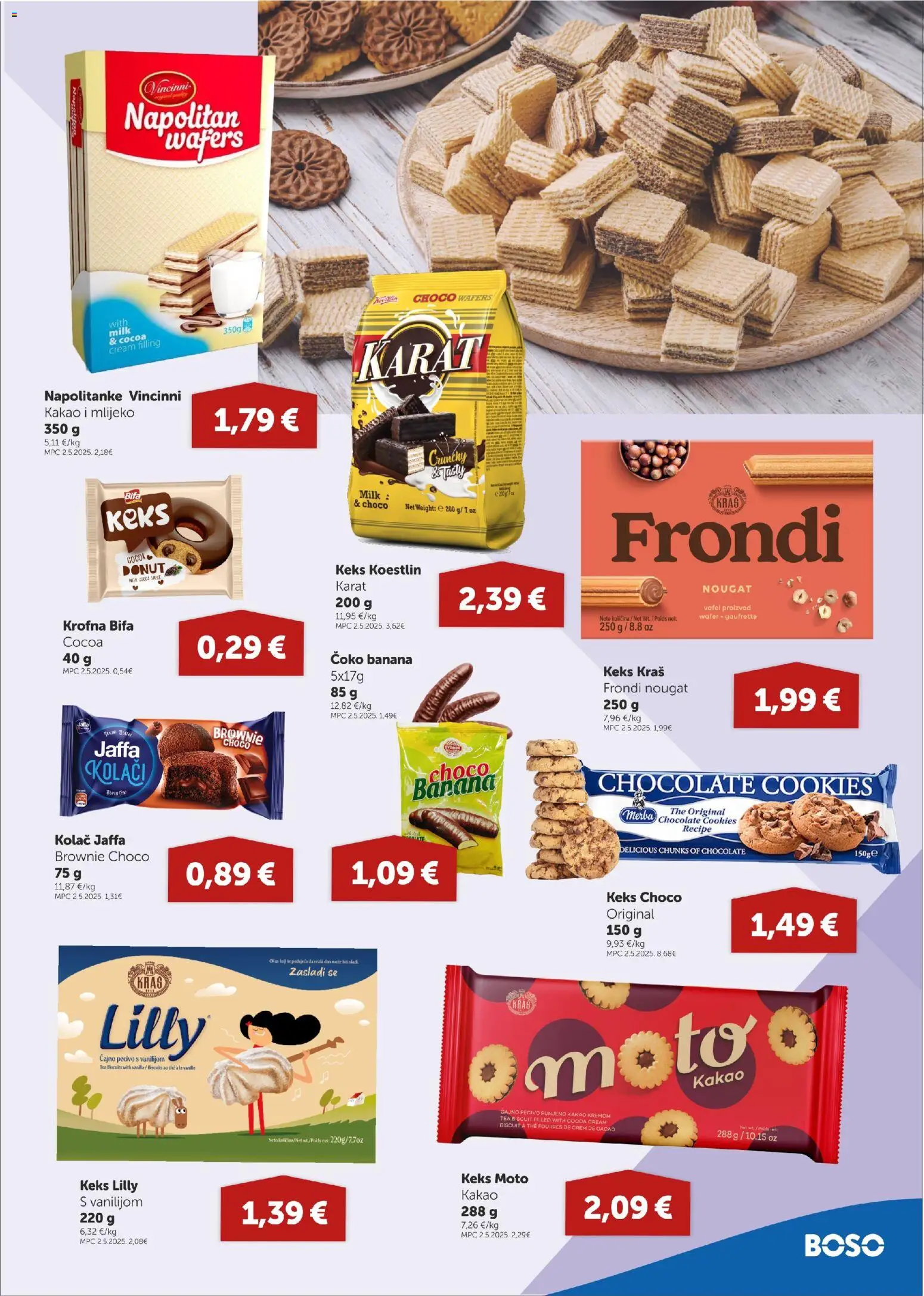 Boso katalog | vrijedi od 06.11.2025 | Stranica: 9 | Proizvodi: Mlijeko, Napolitanke, Kakao, Pecivo