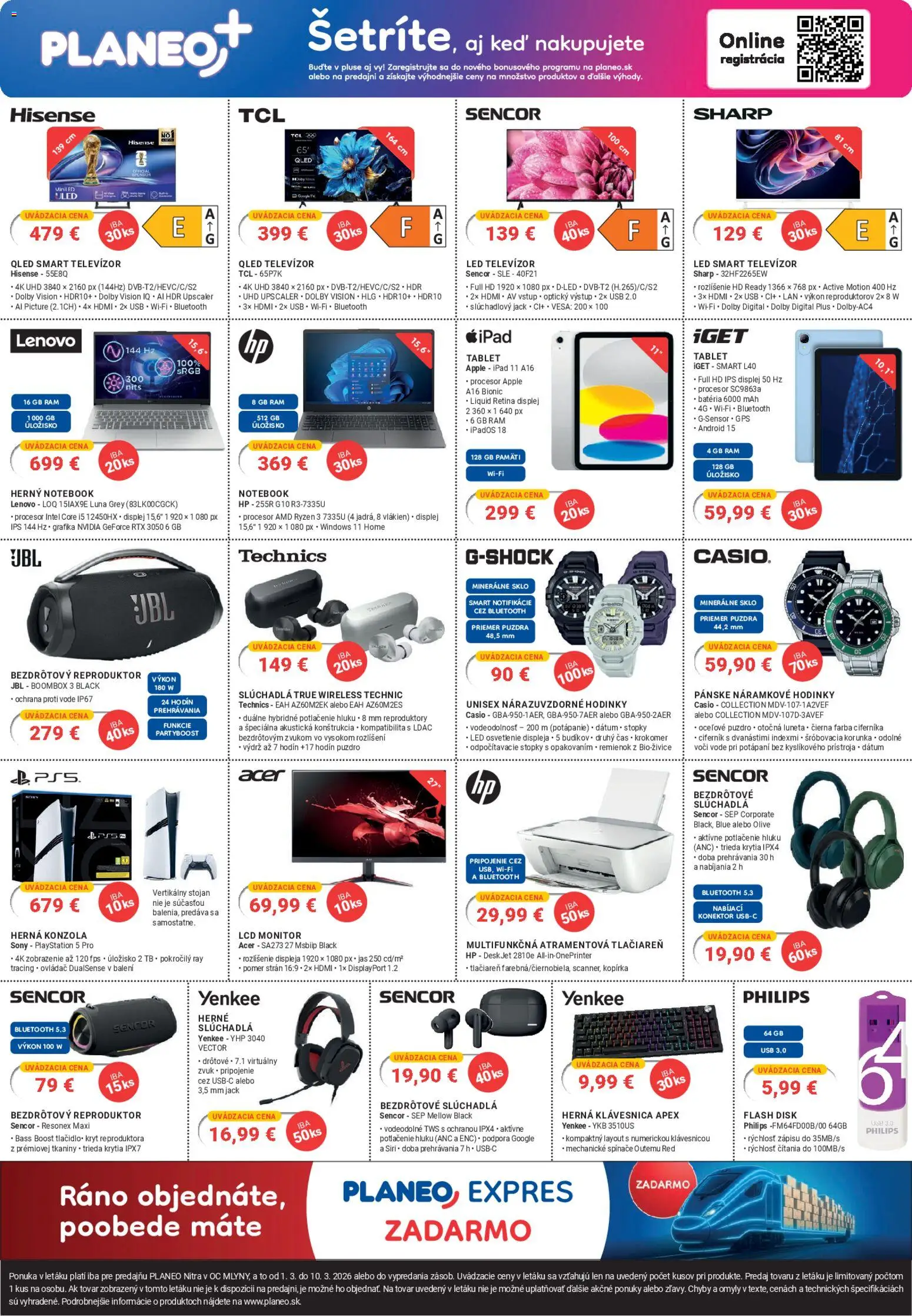 Nové Planeo Elektro akcie – leták je platný od 01.03.2026 | Strana: 4 | Produkty: Monitor, Led osvetlenie, Osvetlenie, Rám