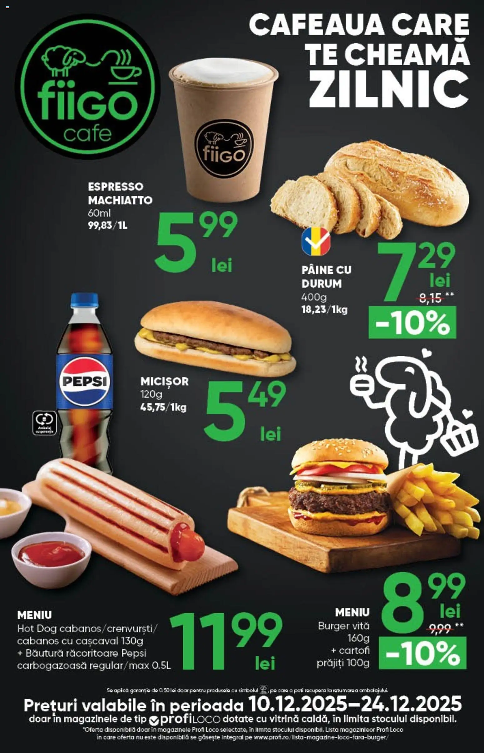 Noul catalog Profi – valabil de la 10.12.2025 | Pagină: 18 | Produse: Vitrină, Cașcaval, Burger, Cartofi