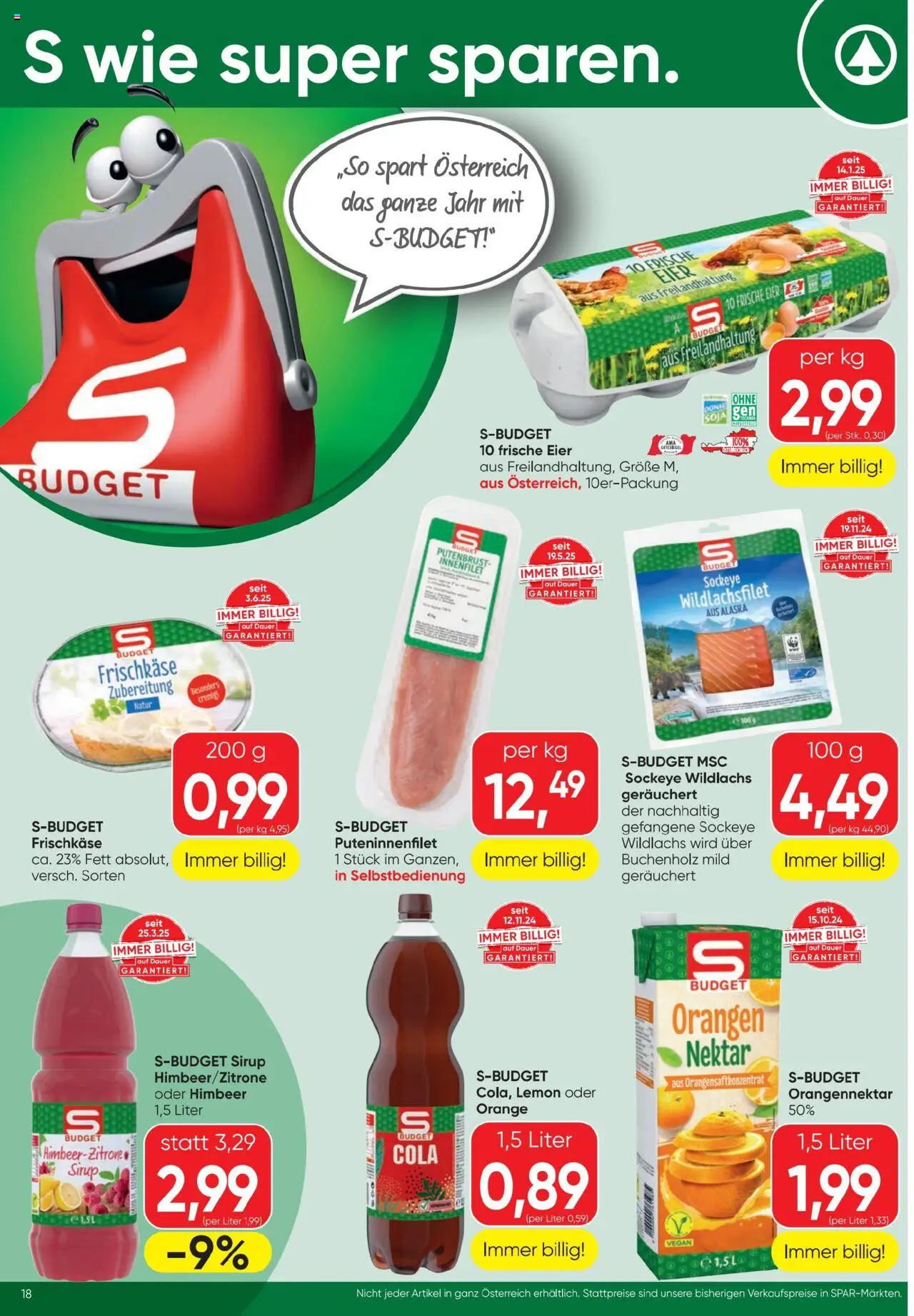 Spar Flugblatt gültig ab 03.07.2025 | Seite: 18 | Produkte: Eier, Orangen