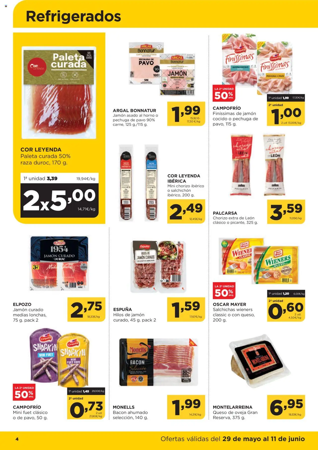 Alimerka folleto Castilla y León │ válido desde el 29.05.2025 | Página: 4 | Productos: Medias, Queso, Jamón cocido, Horno