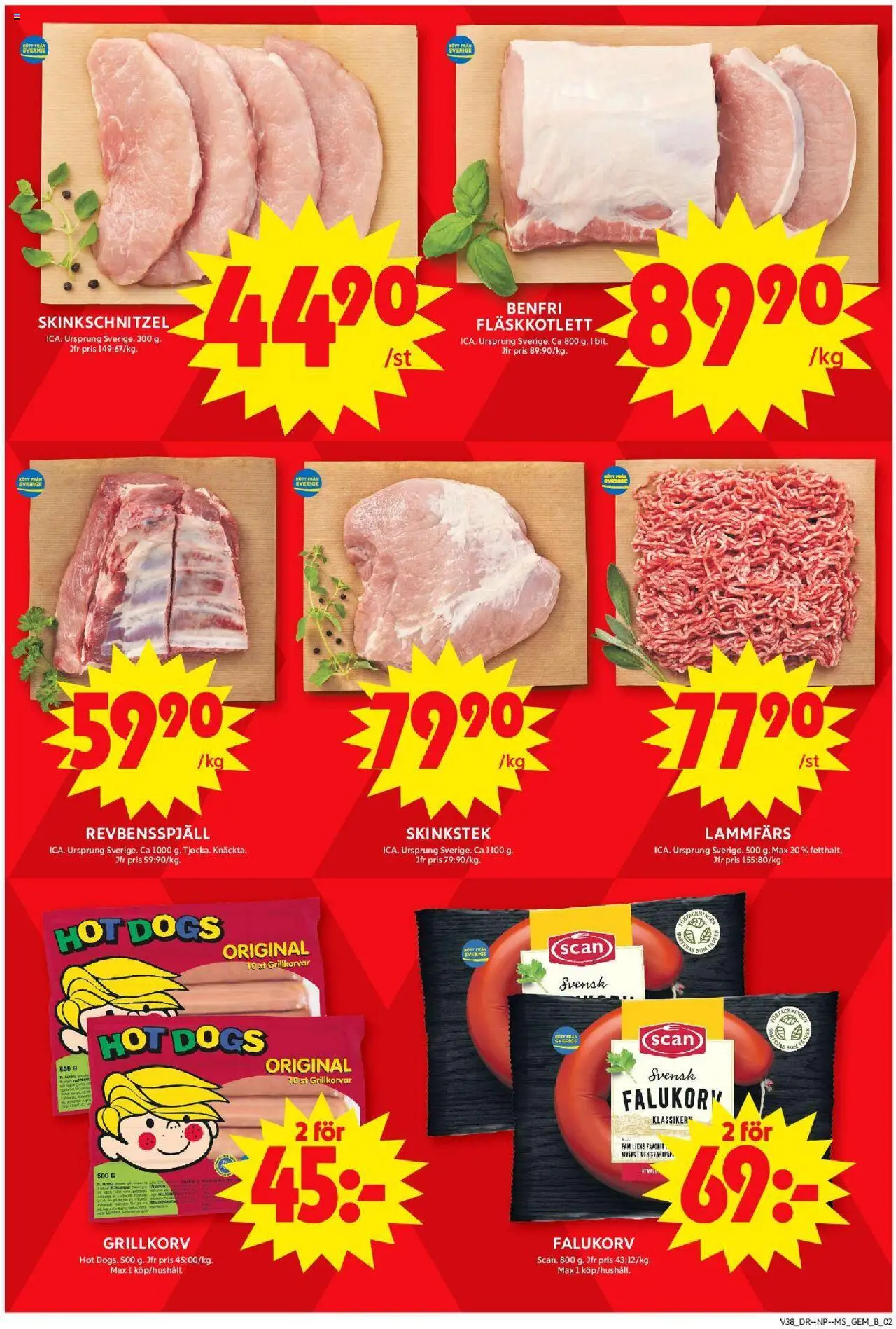 ICA Maxi reklamblad aktuell från 15.09.2025 | Sida: 2 | Produkter: Revbensspjäll, Falukorv, Grillkorv