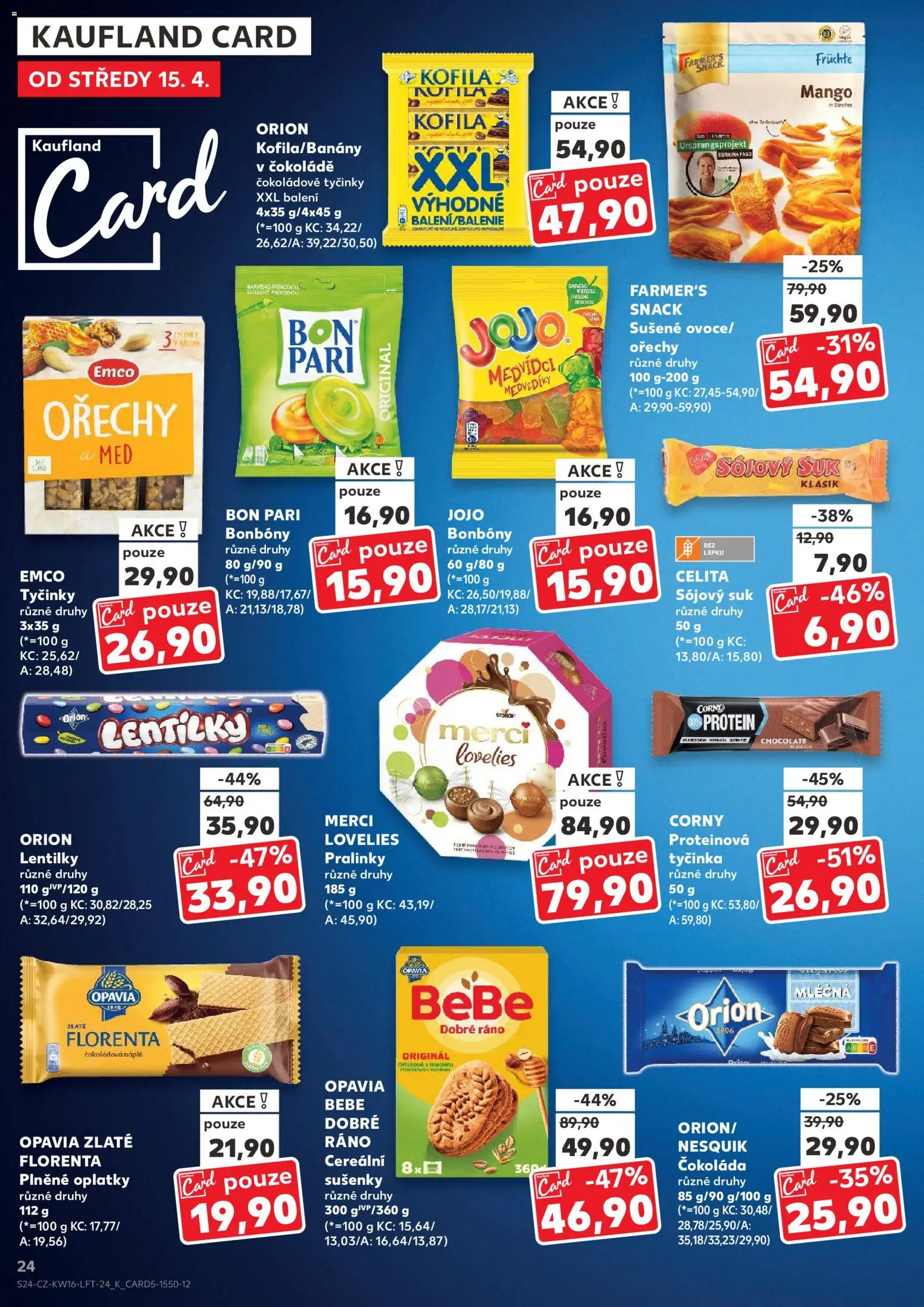 Kaufland leták - Praha 4 od 15.04.2026 | Strana: 24 | Produkty: JOJO bonbóny, Ořechy, Tyčinky, Protein