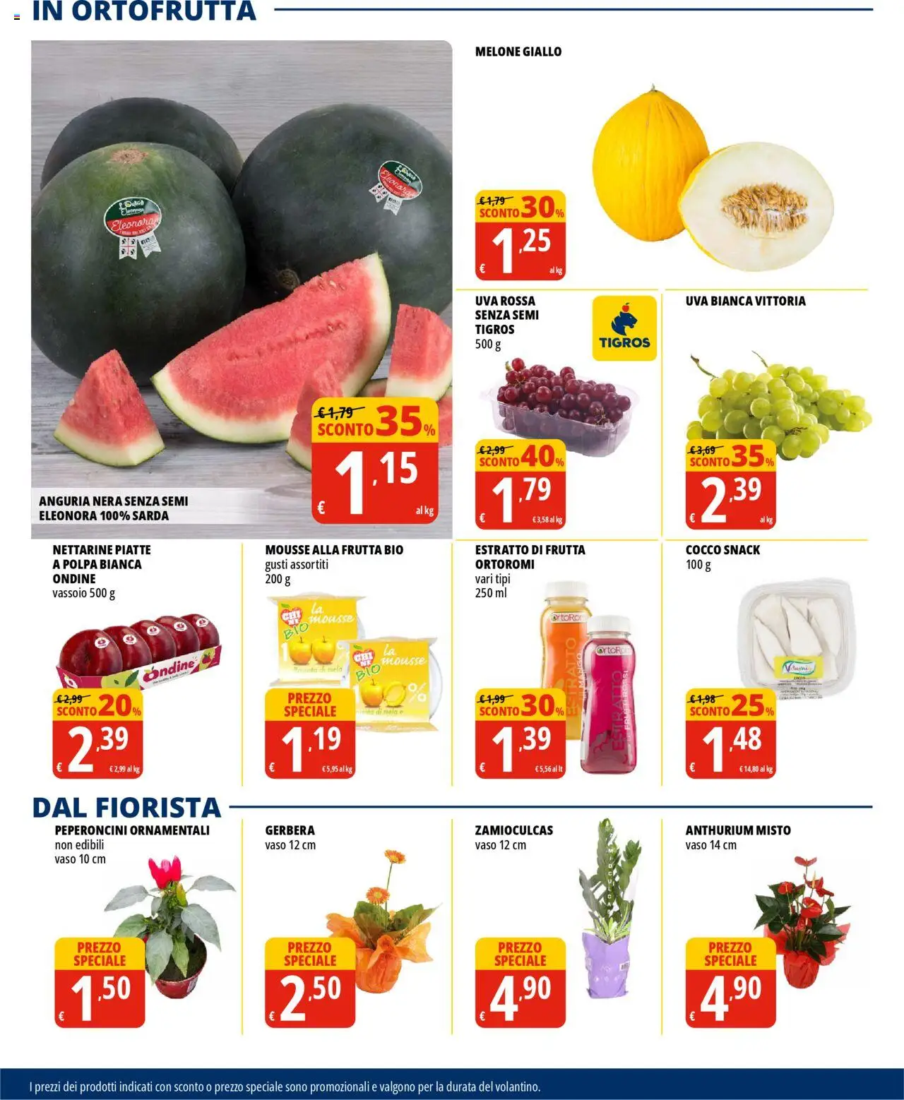 Volantino Tigros del 31.07.2025 | Pagina: 8 | Prodotti: Frutta, Pasta, Anguria, Vaso
