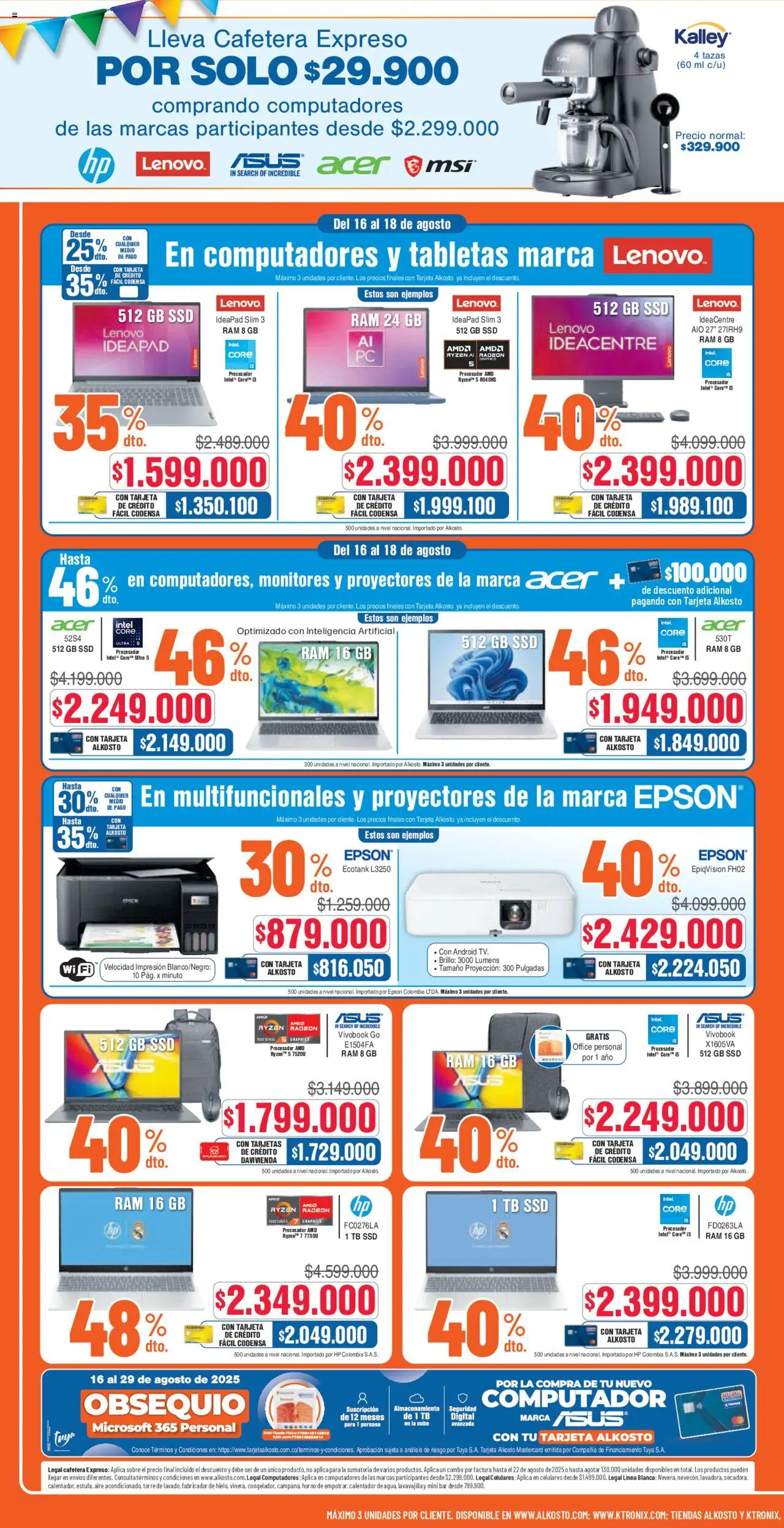 Alkosto folleto │ válido desde el 16.08.2025 | Página: 4 | Productos: Horno, Cafetera