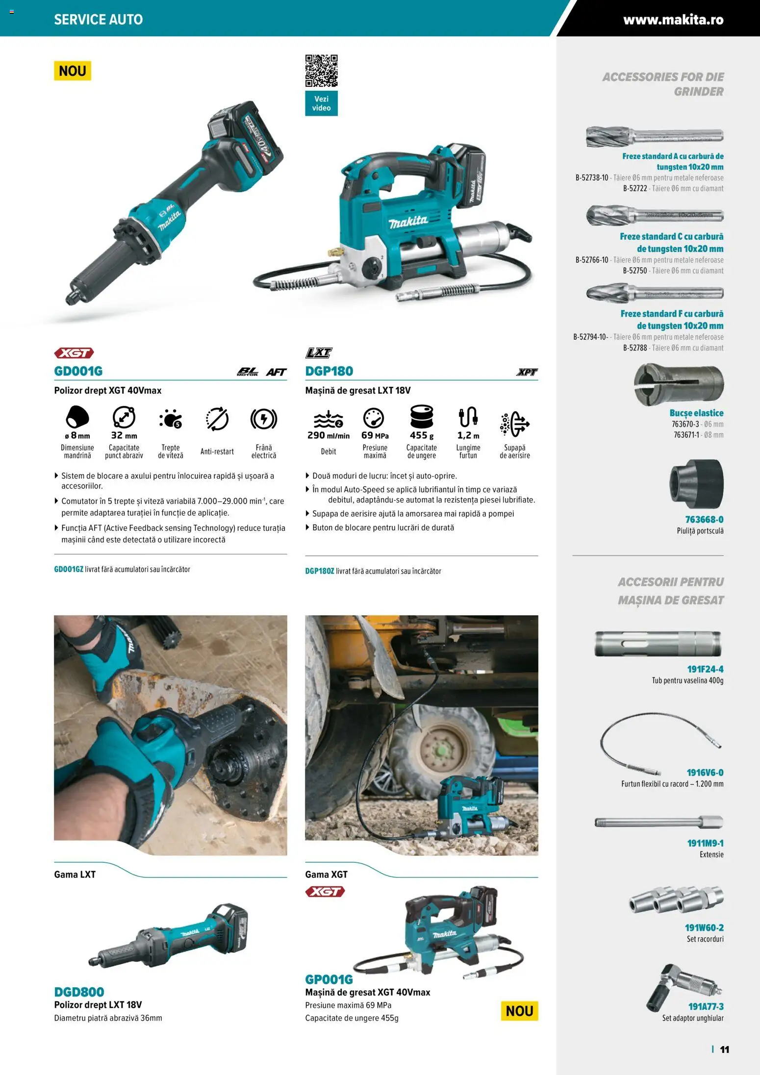 Noul catalog Makita – valabil de la 23.10.2025 | Pagină: 11 | Produse: Încărcător, Video, Adaptor, Polizor