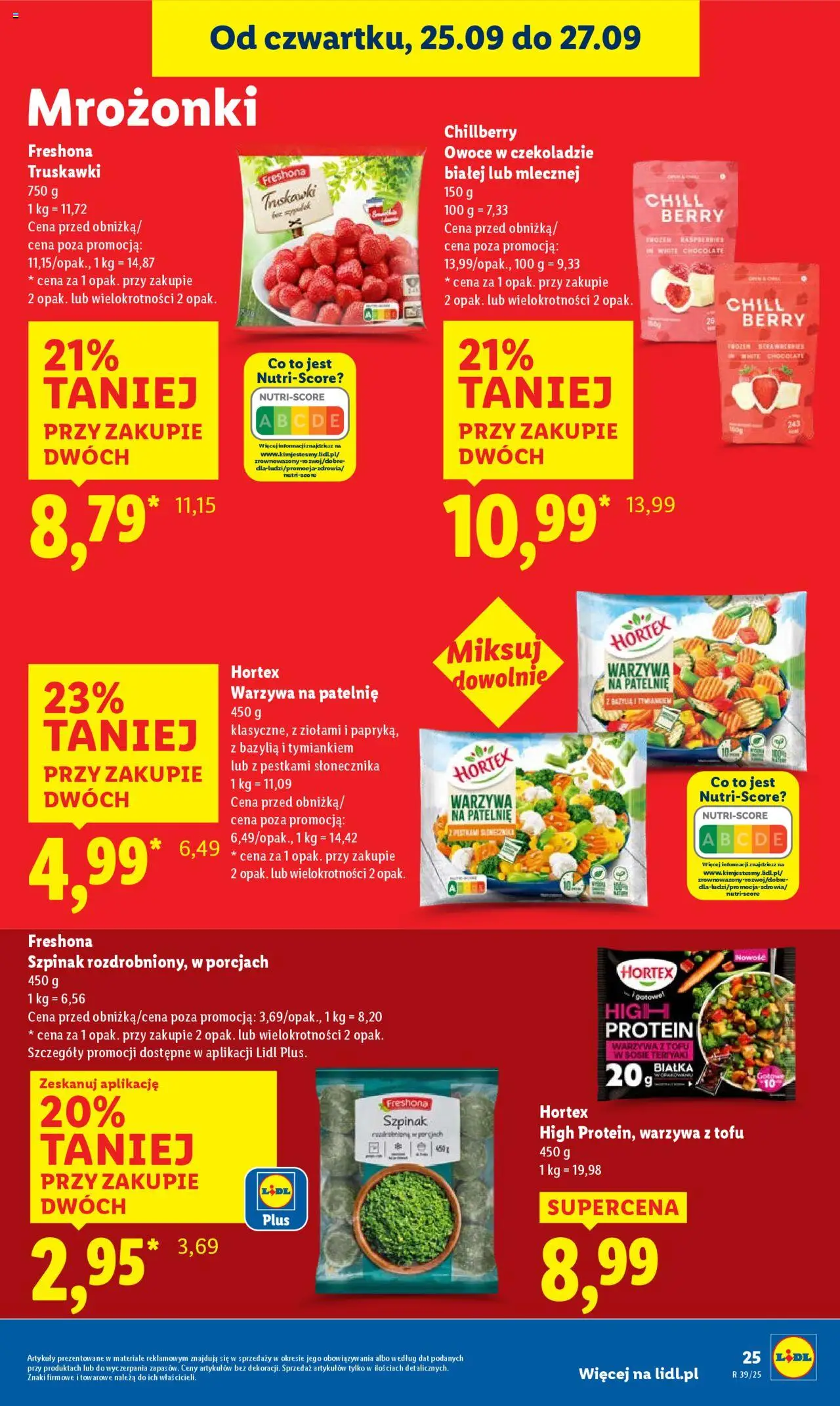 Lidl Gazetka od 25.09.2025 | Strona: 27 | Produkty: Warzywa na patelnie, Patelnie, Tofu, Truskawki