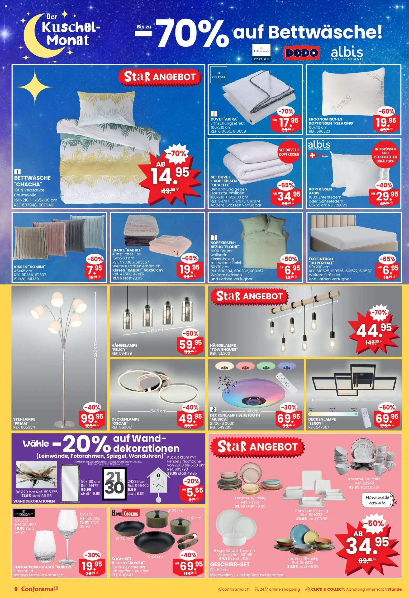 Conforama Aktionen – gültig ab 24.12.2025 | Seite: 6 | Produkte: Kissen, Decke, Top, Bettwäsche