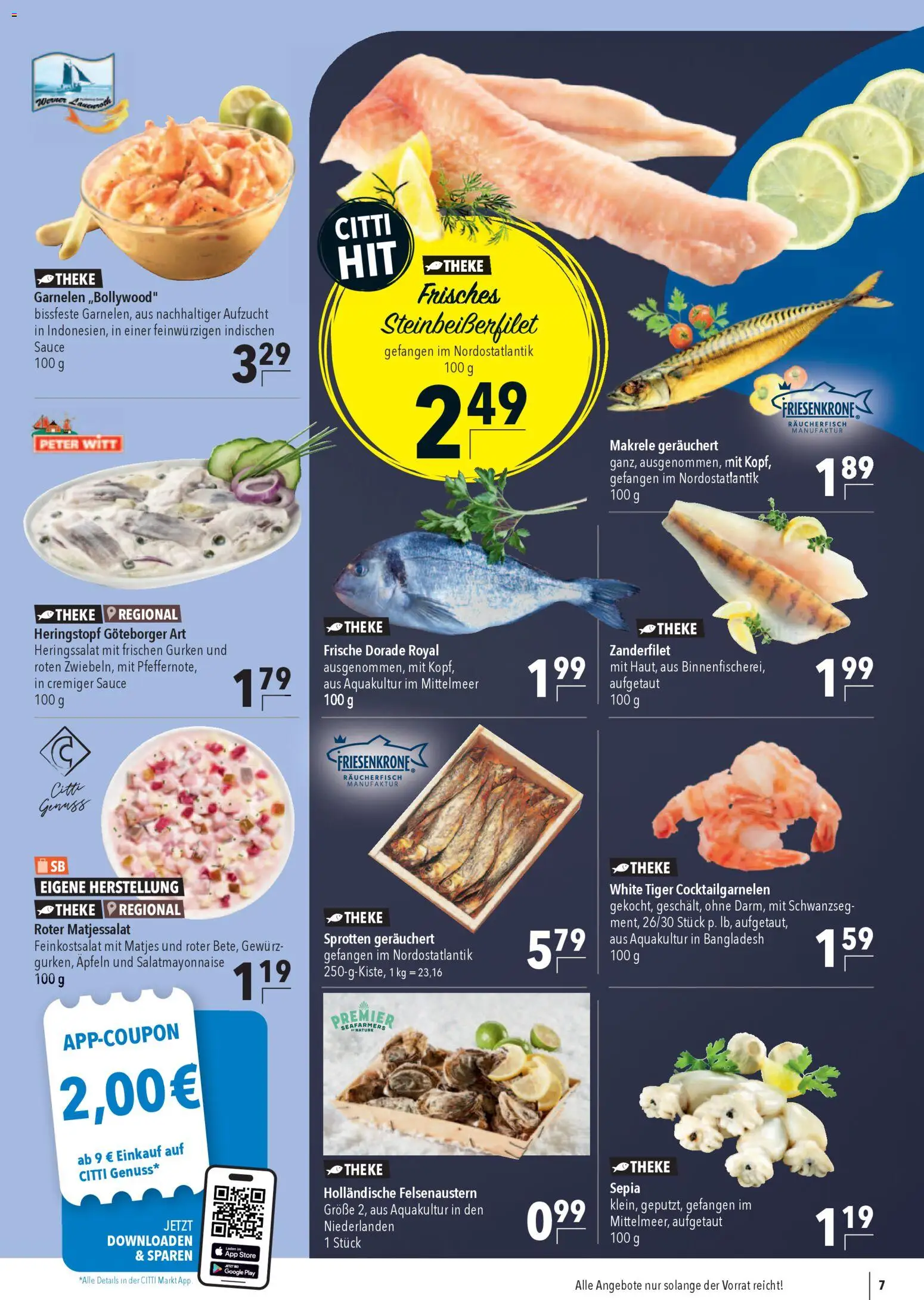 CITTI Markt Prospekt 	 – gültig ab 25.03.2026 | Seite: 7 | Produkte: Dorade, Theke, Garnelen, Gurken