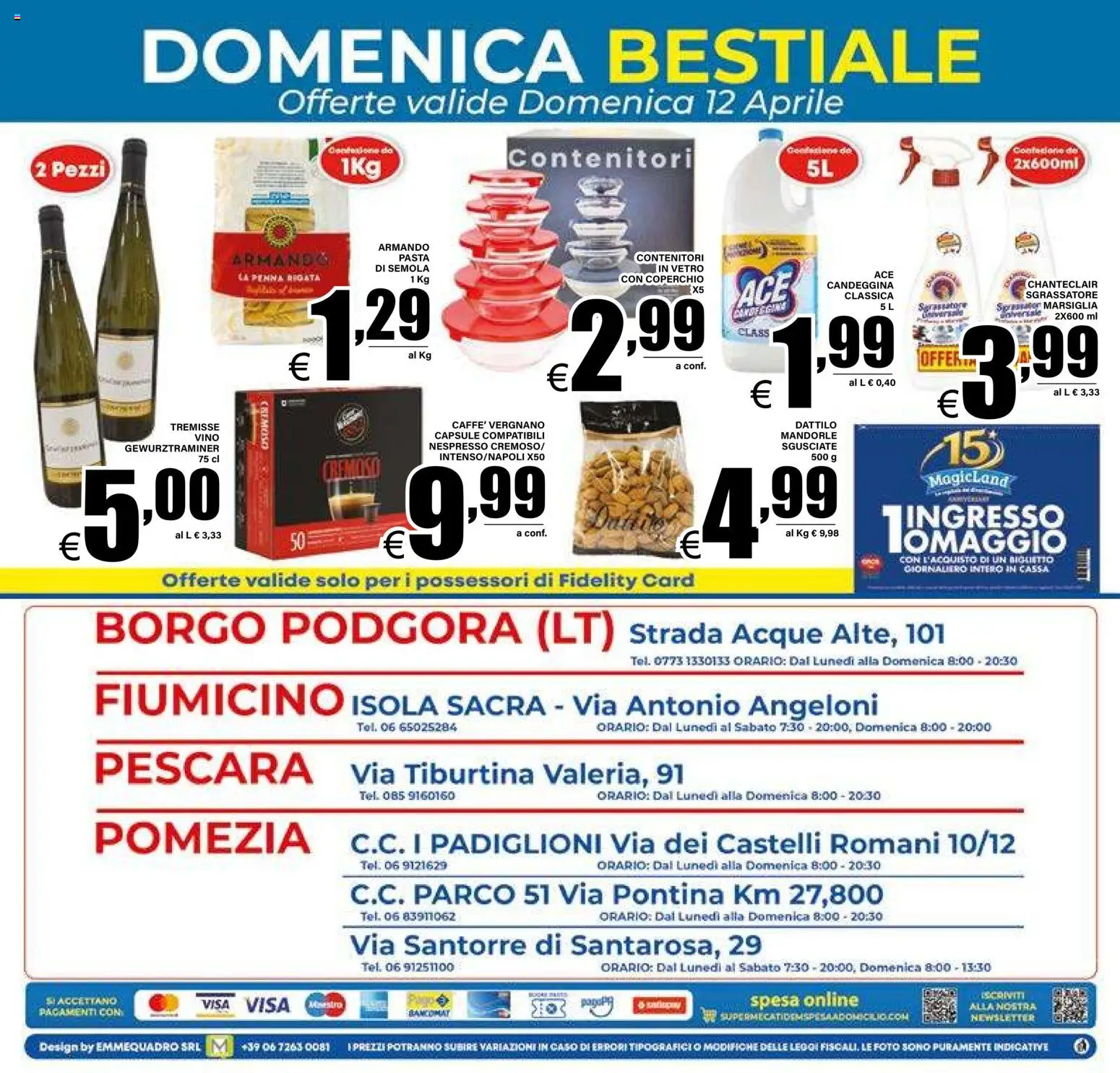 Volantino DEM del 07.04.2026 | Pagina: 20 | Prodotti: Candeggina, Sgrassatore, Vino, Mandorle