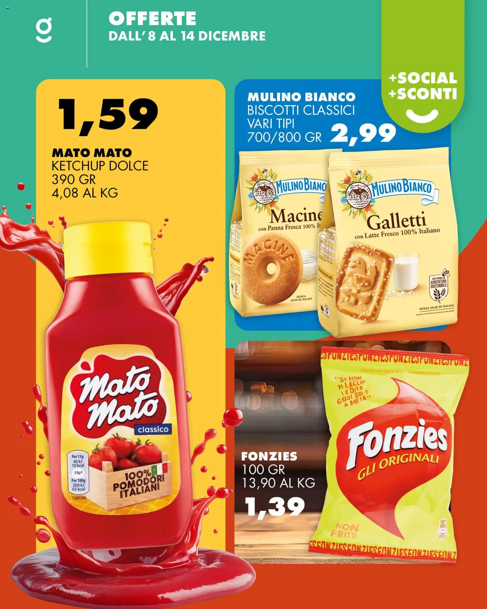 Volantino GECOP del 08.12.2025 | Pagina: 1 | Prodotti: Latte, Olio, Farina, Pomodori