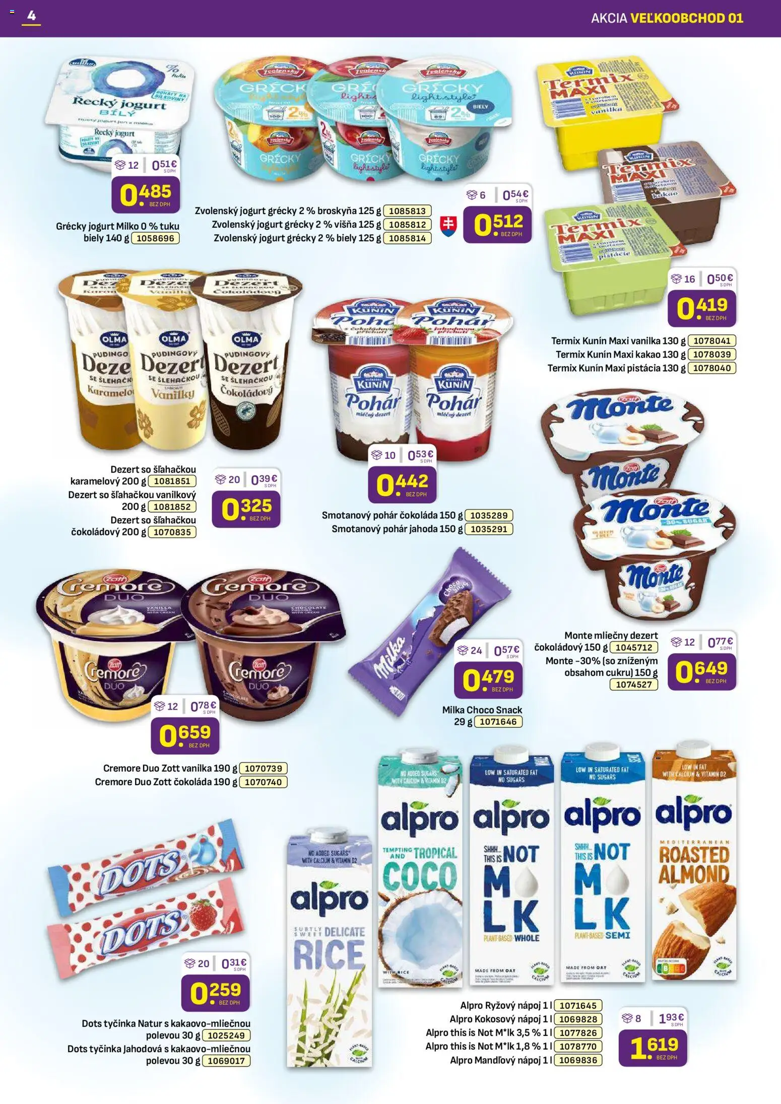 Nové Libex akcie – leták je platný od 05.01.2026 | Strana: 4 | Produkty: Milka, Alpro, Pistácie, Kakao