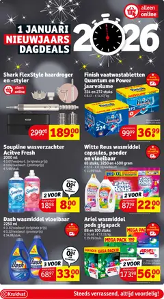 Finish vaatwastabletten Quantum en Power jaarvolume, Dishwasher tablets Quantum and Power year volume 224 en 272 stuks - Voorbeeld van een folder van Kruidvat, geldig van 30.12.2025 | Pagina: 4