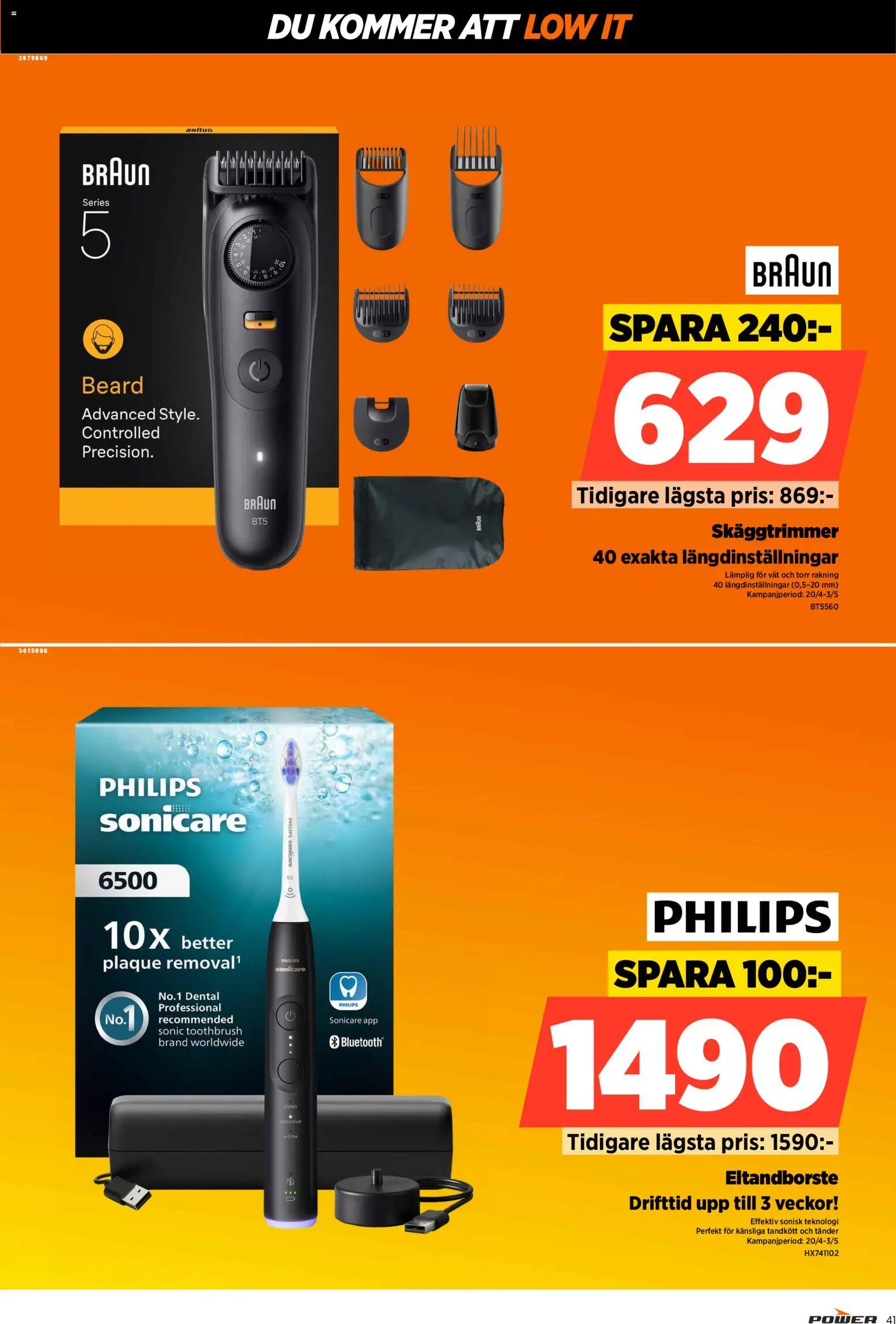 Power reklamblad aktuell från 20.04.2026 | Sida: 41 | Produkter: Eltandborste, Skäggtrimmer
