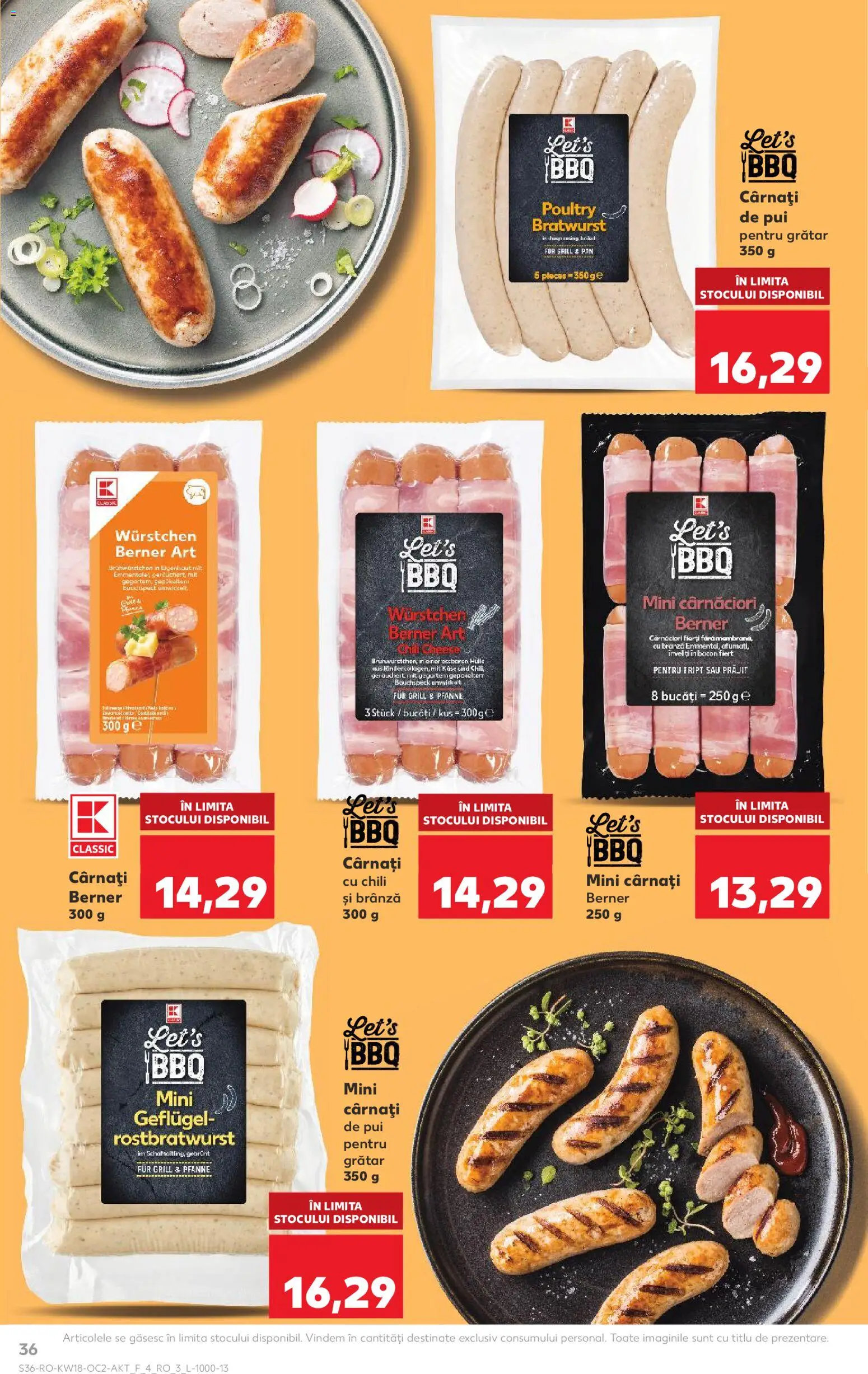 Noul catalog Kaufland – valabil de la 29.04.2026 | Pagină: 36 | Produse: Grill, Grătar, Hacıyatmaz Kedi Oyuncağı, Cârnați