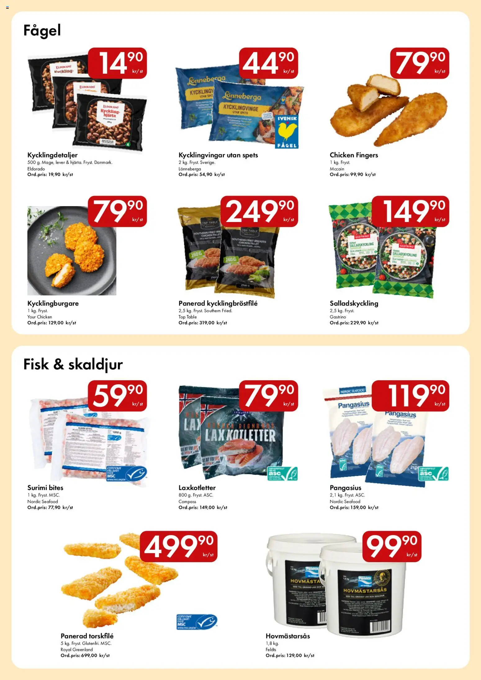 Hypermarkety reklamblad aktuell från 09.03.2026 | Sida: 4 | Produkter: Torskfile, Lax