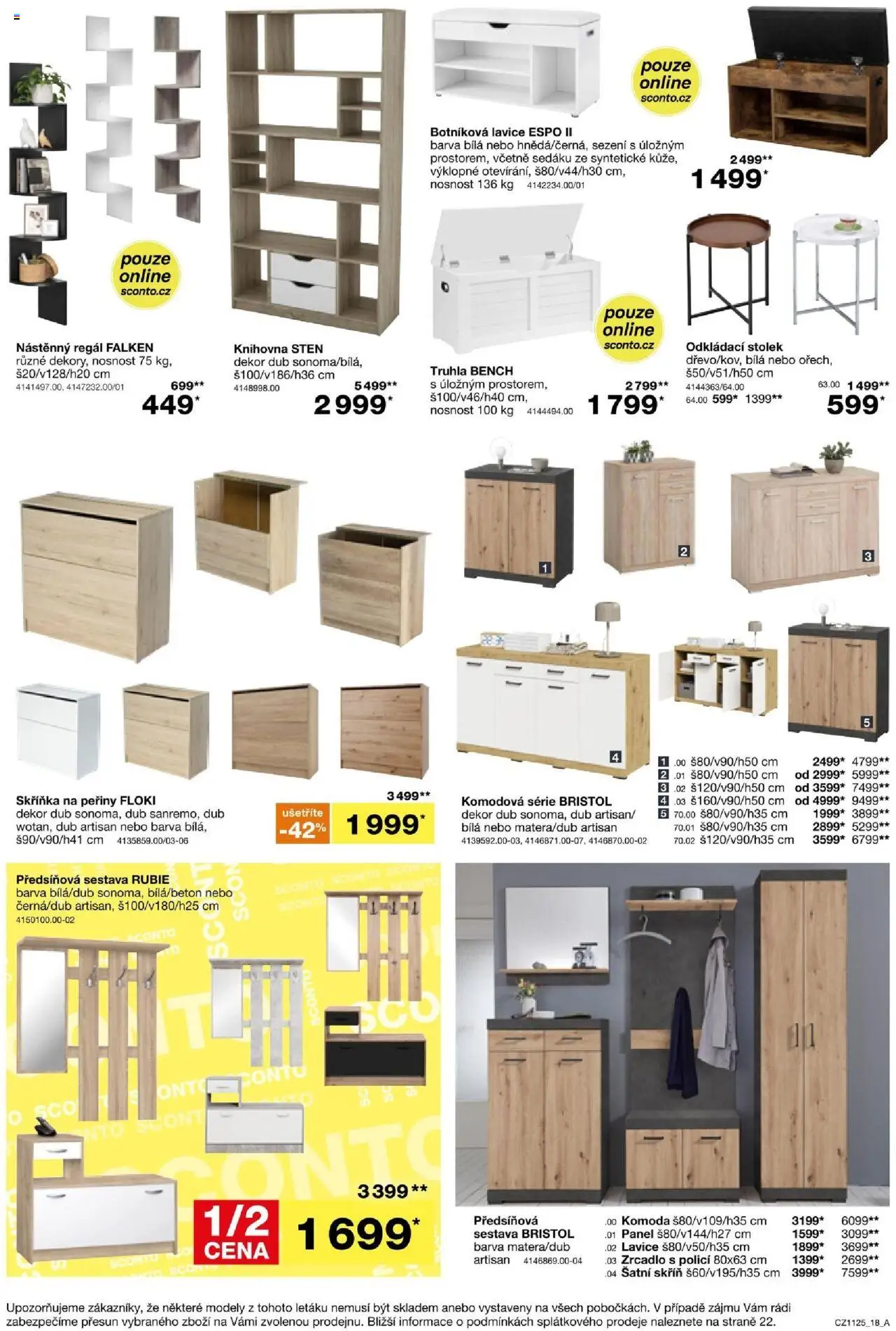 Sconto nábytek leták od 27.08.2025 | Strana: 18 | Produkty: Modely, Zrcadlo, Truhla, Skříň