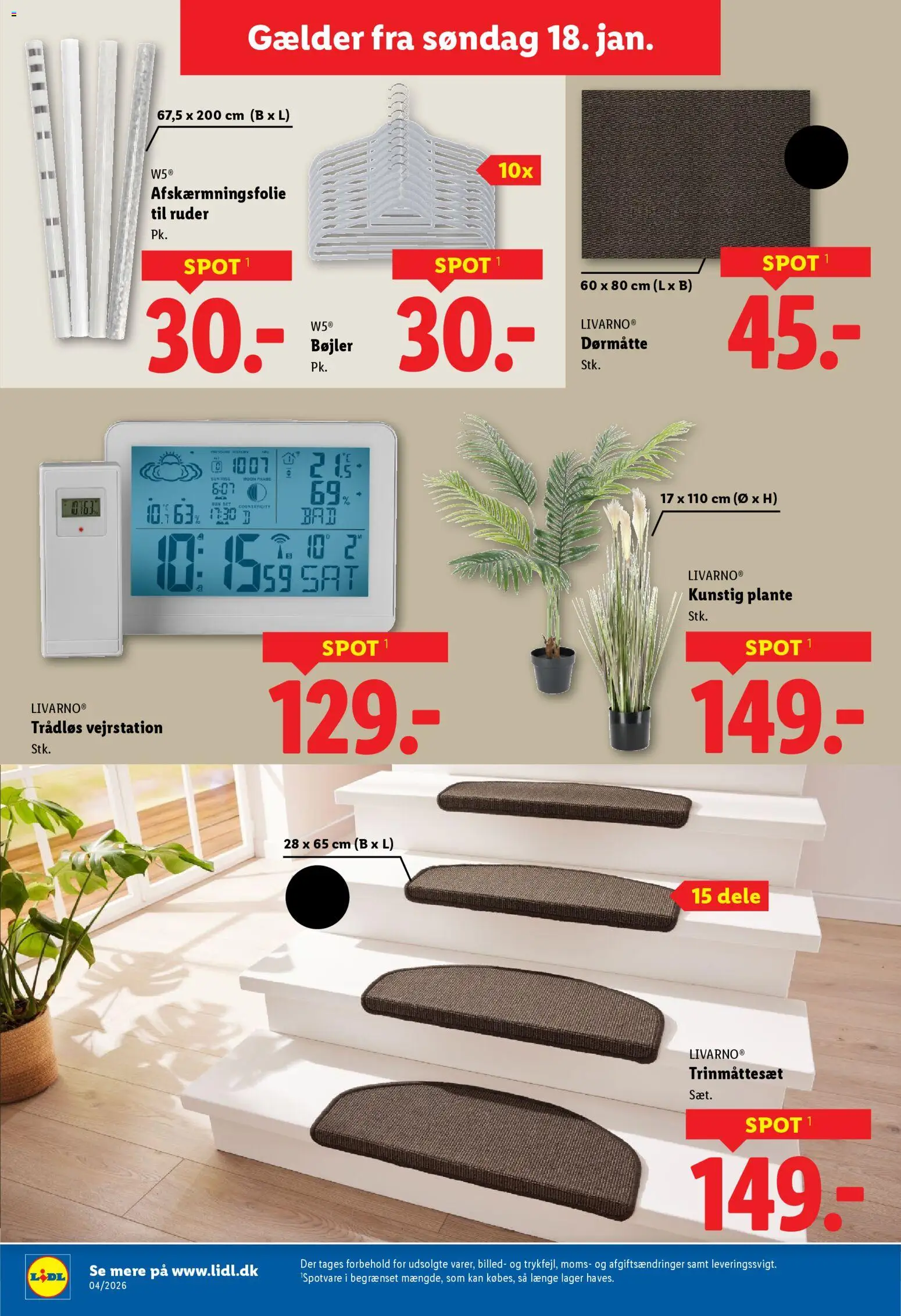 Lidl tilbudsavis – gyldig fra 18.01.2026 | Side: 35 | Produkter: Dørmåtte, Bøjler, Søm, Vejrstation