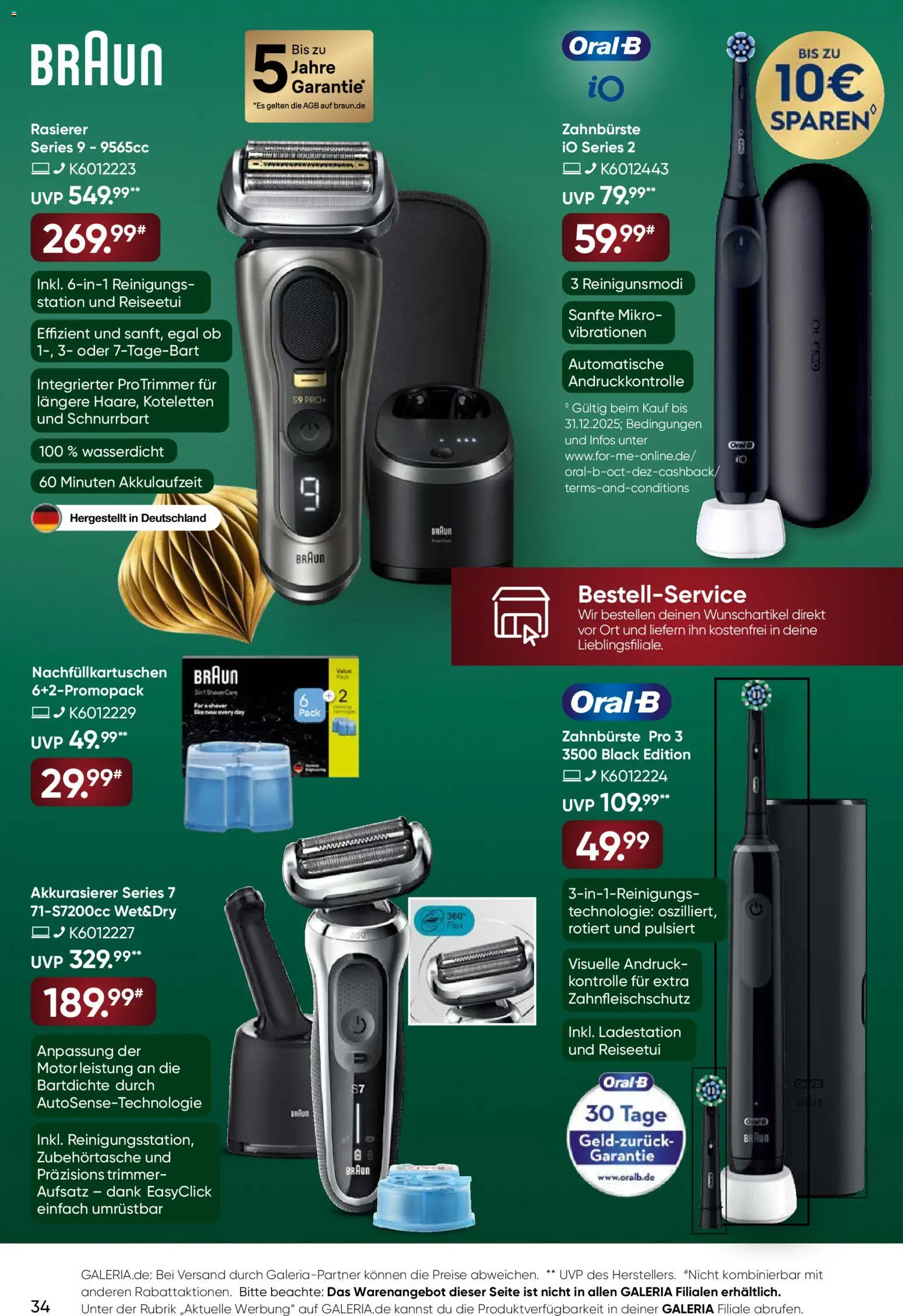 Galeria Karstadt Kaufhof Prospekt 	 – gültig ab 17.12.2025 | Seite: 34 | Produkte: Rasierer, Zahnbürste