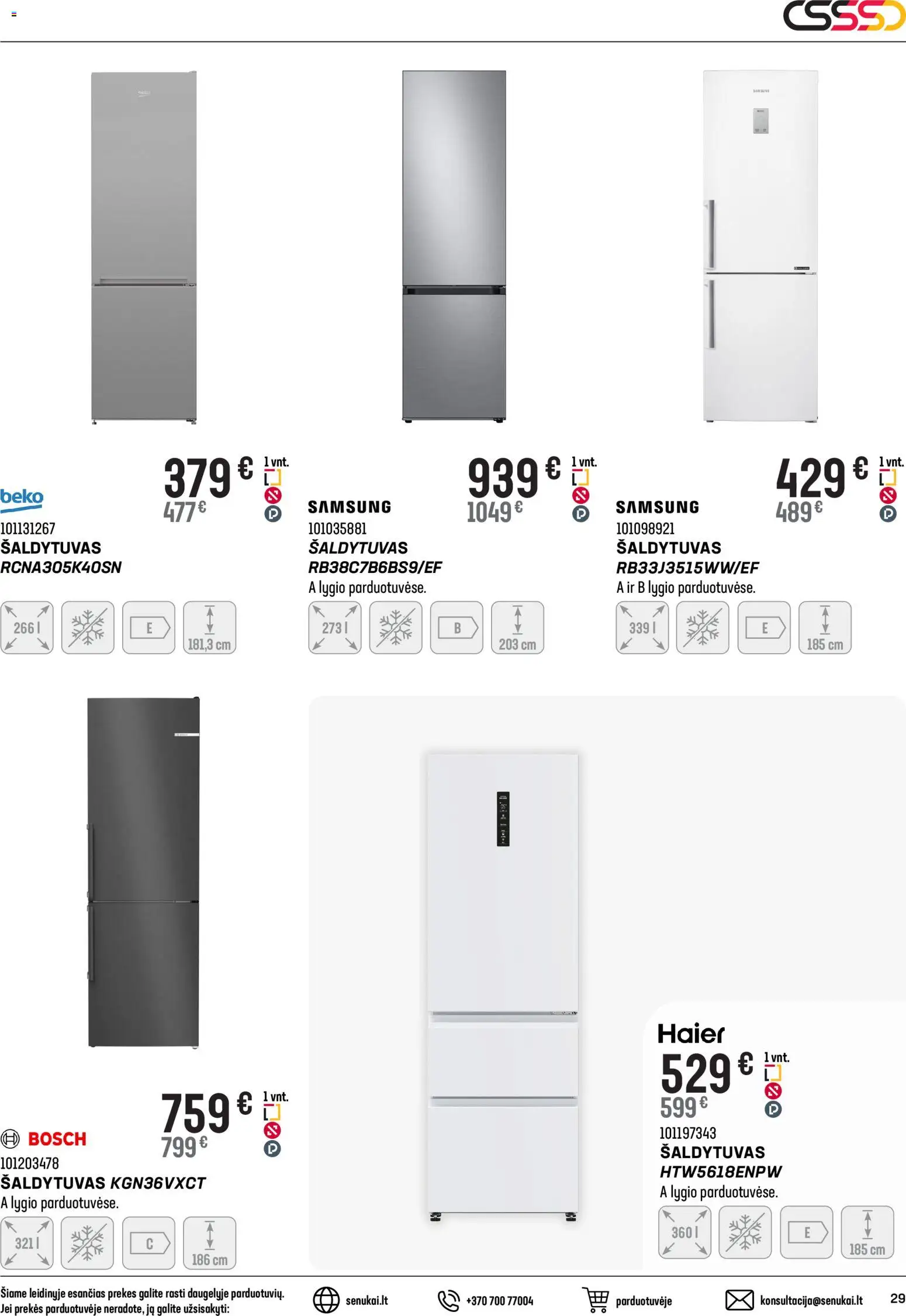 Senukai akcijos nuo 11.02.2026 | Puslapis: 29 | Prekių: Šaldytuvas