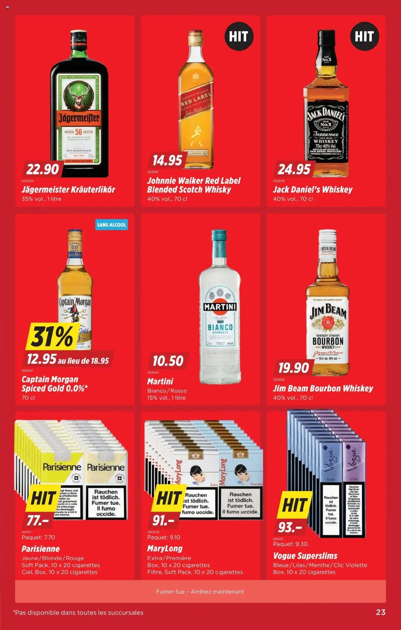 Denner Aktionen FR – gültig ab 07.10.2025 | Seite: 23 | Produkte: Rouge, Bourbon, Whiskey