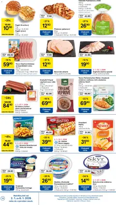 Náhled letáku DZ Klatovy kuřecí párky pochoutkové, 850 g, balené od 02.01.2026 | Strana: 14 | Produkty: Párky, Klobása, Rýži, Pagáč