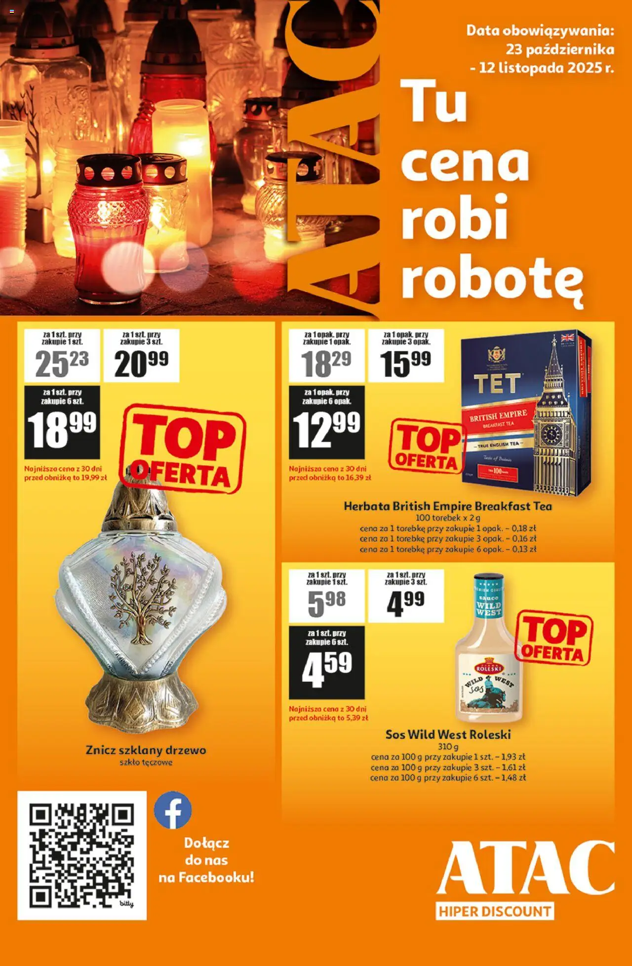 Auchan Gazetka - ATAC Hiper Discount od 23.10.2025 | Strona: 1 | Produkty: Herbata, Sos