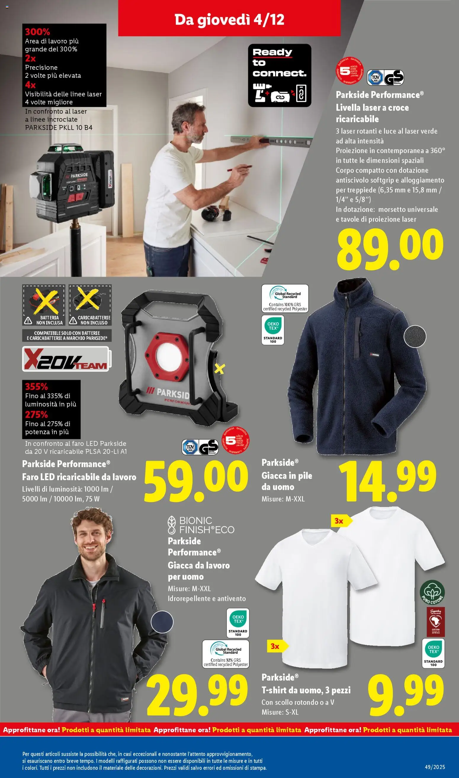 Volantino Lidl del 01.12.2025 | Pagina: 55 | Prodotti: Pile, T-shirt, Batterie, Caricabatterie